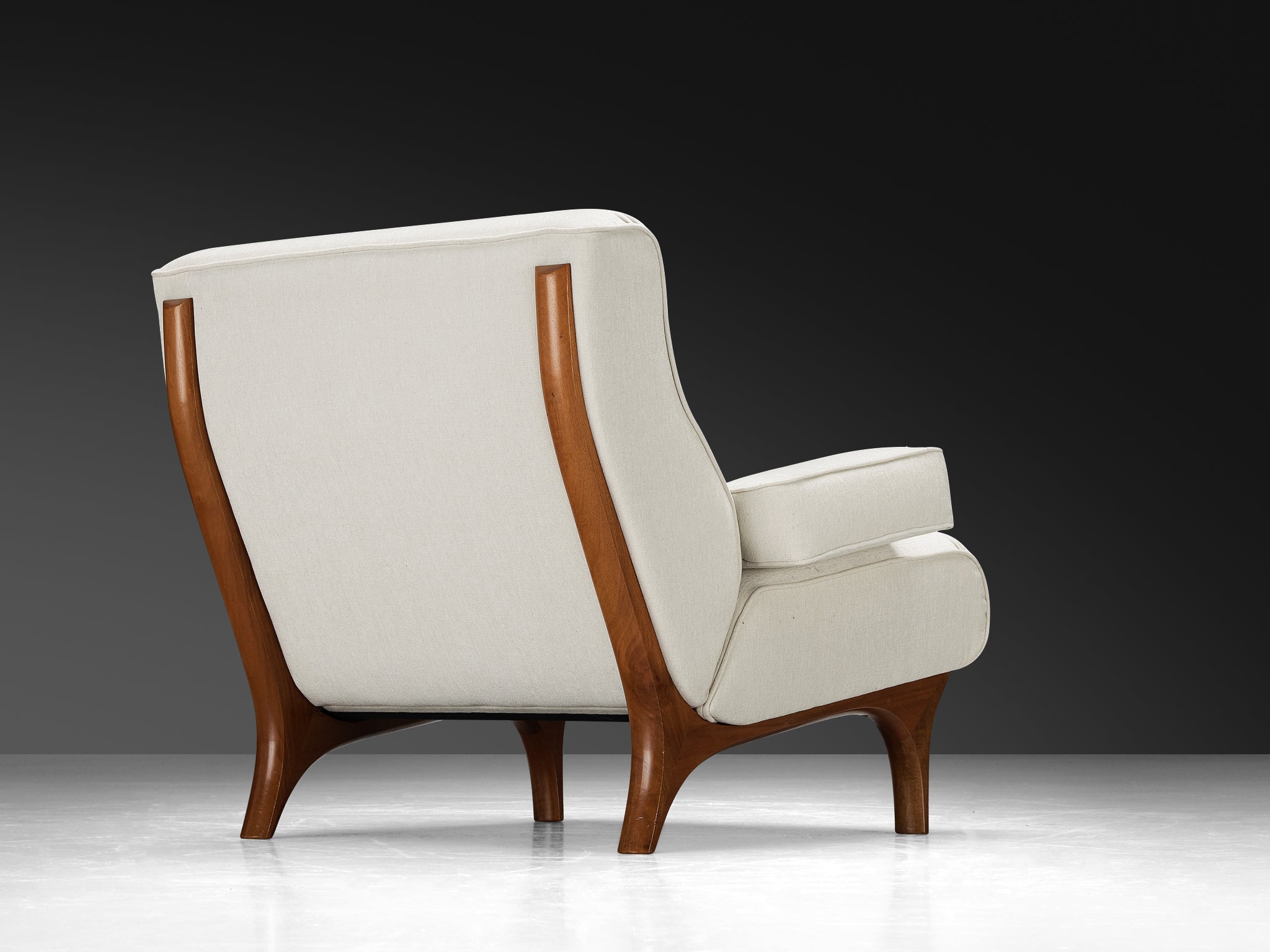 Eugenio Gerli for Tecno Lounge Chair in Chenille Seating Morentz