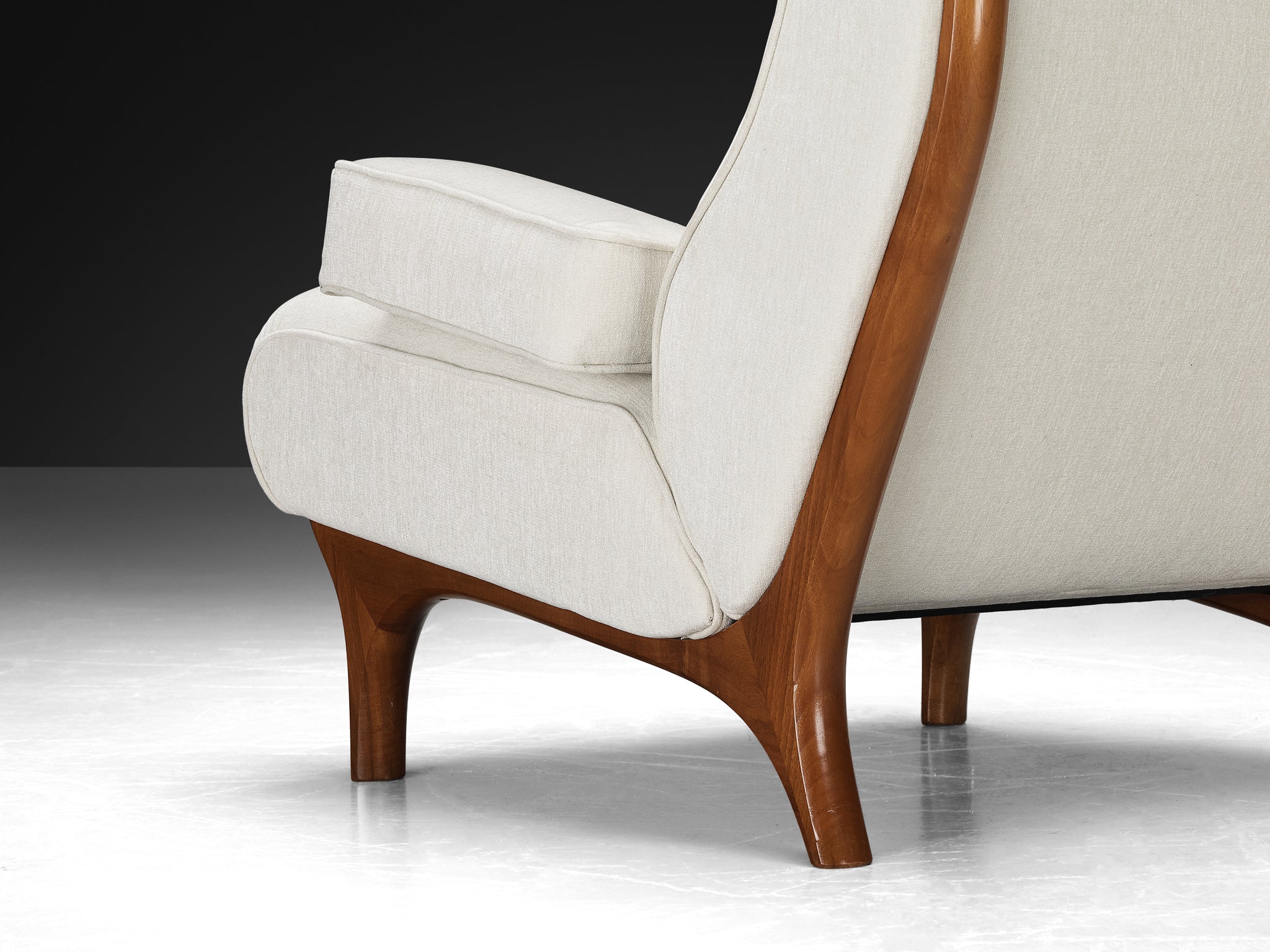 Eugenio Gerli for Tecno Lounge Chair in Chenille Seating Morentz