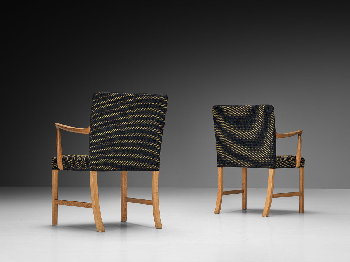 Rare Ole Wanscher for A.J. Iversen Set of Six Dining Chairs in Oak Seating Morentz
