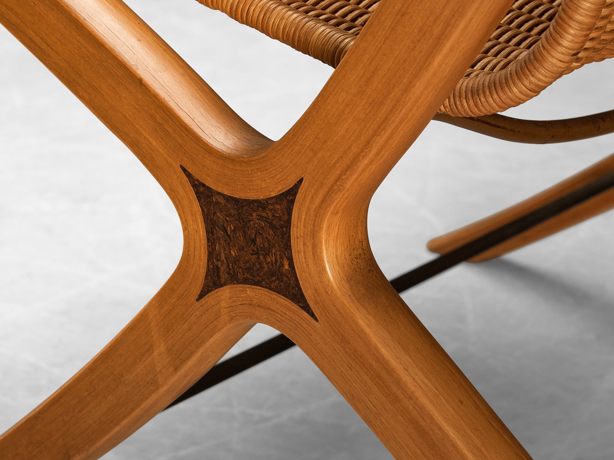 Peter Hvidt & Orla Mølgaard Nielsen 'X' Slipper Chair in Cane