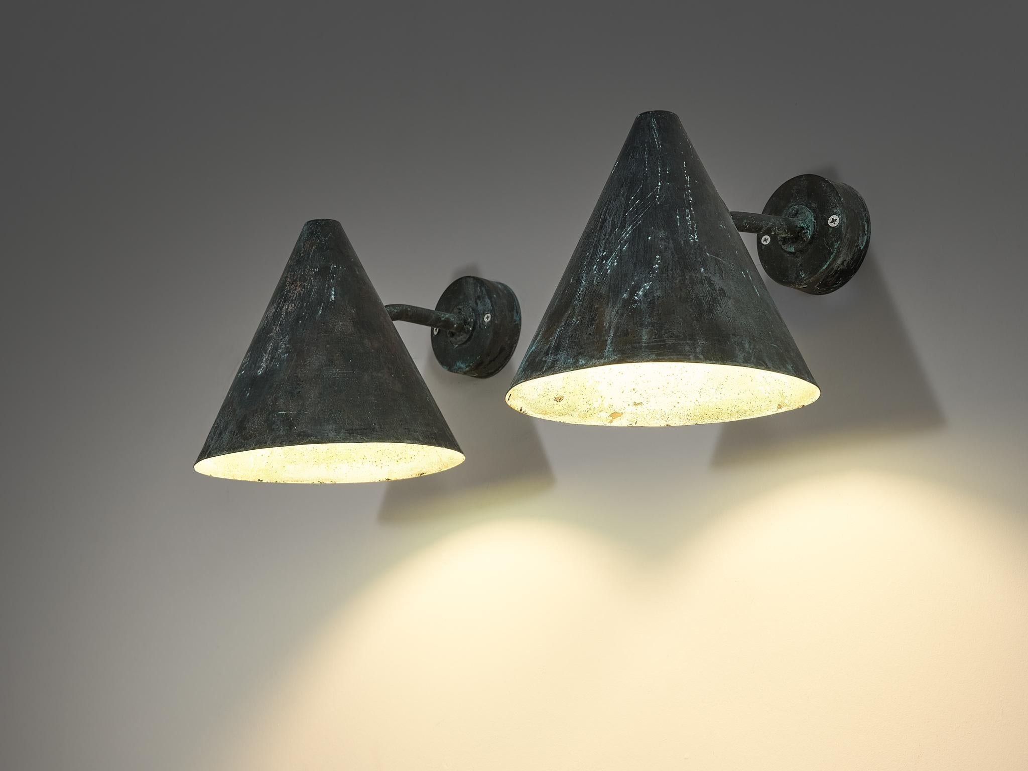 Hans-Agne Jakobsson 'Tratten' Wall Lights in Patinated Copper lighting Morentz
