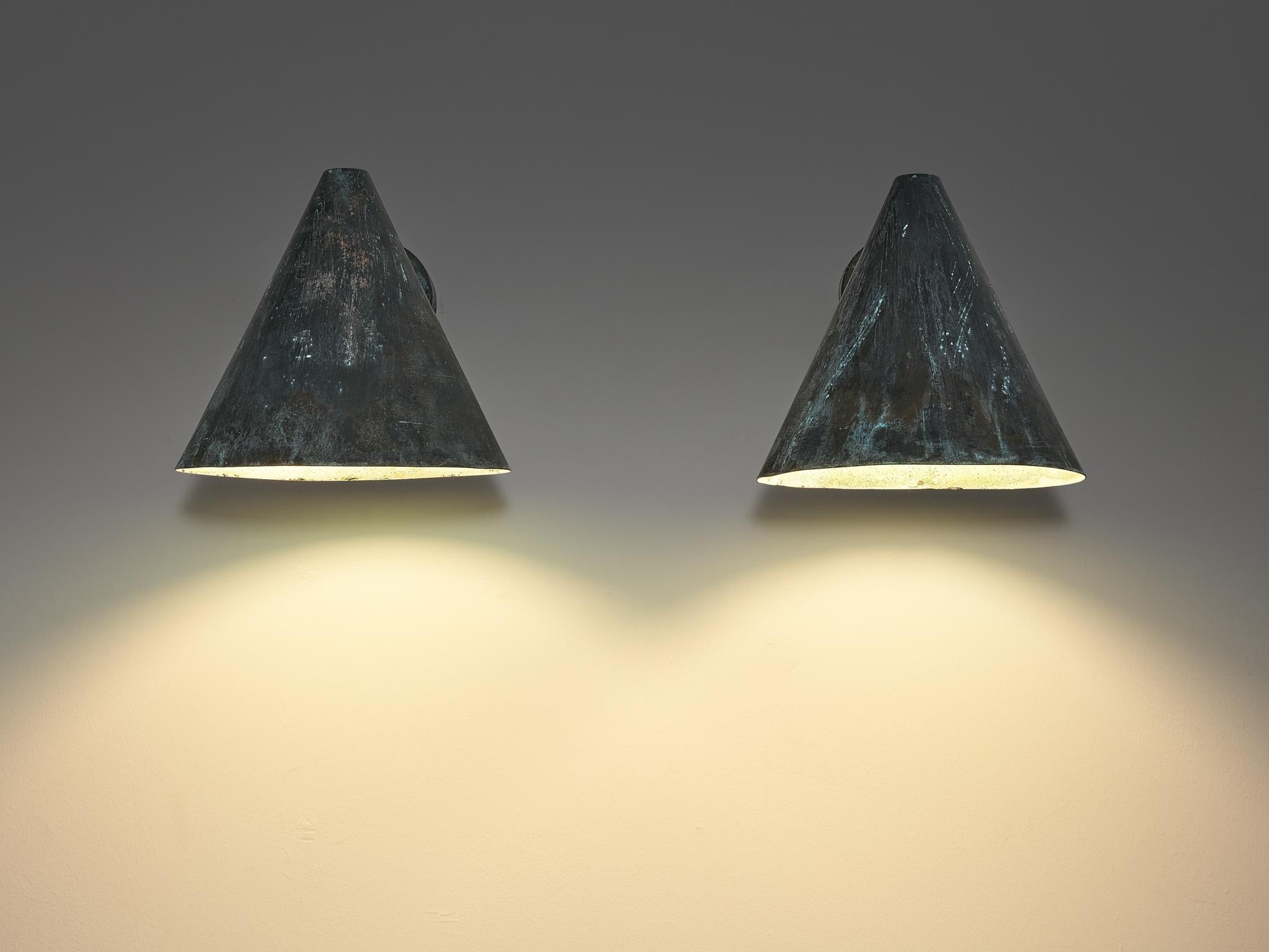 Hans-Agne Jakobsson 'Tratten' Wall Lights in Patinated Copper lighting Morentz