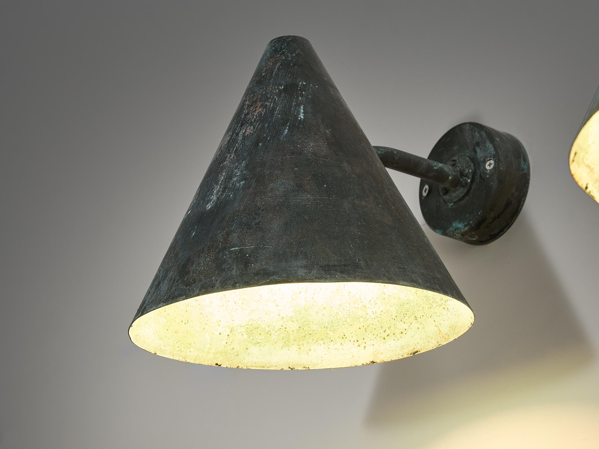 Hans-Agne Jakobsson 'Tratten' Wall Lights in Patinated Copper lighting Morentz
