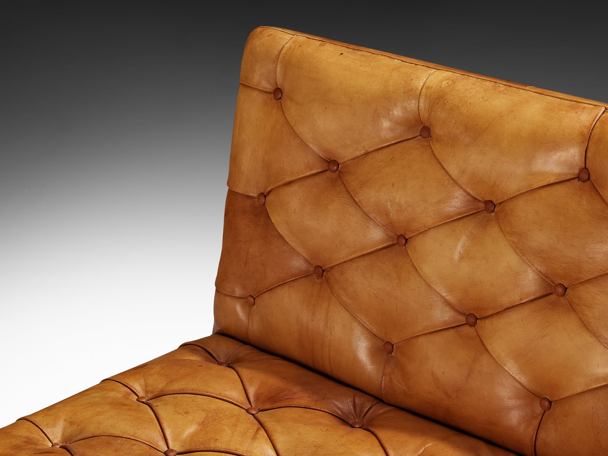 Kaare Klint for Rud. Rasmussens Snedkerier '4698' Sofa with Ottoman in Cognac Leather and Mahogany Seating Morentz
