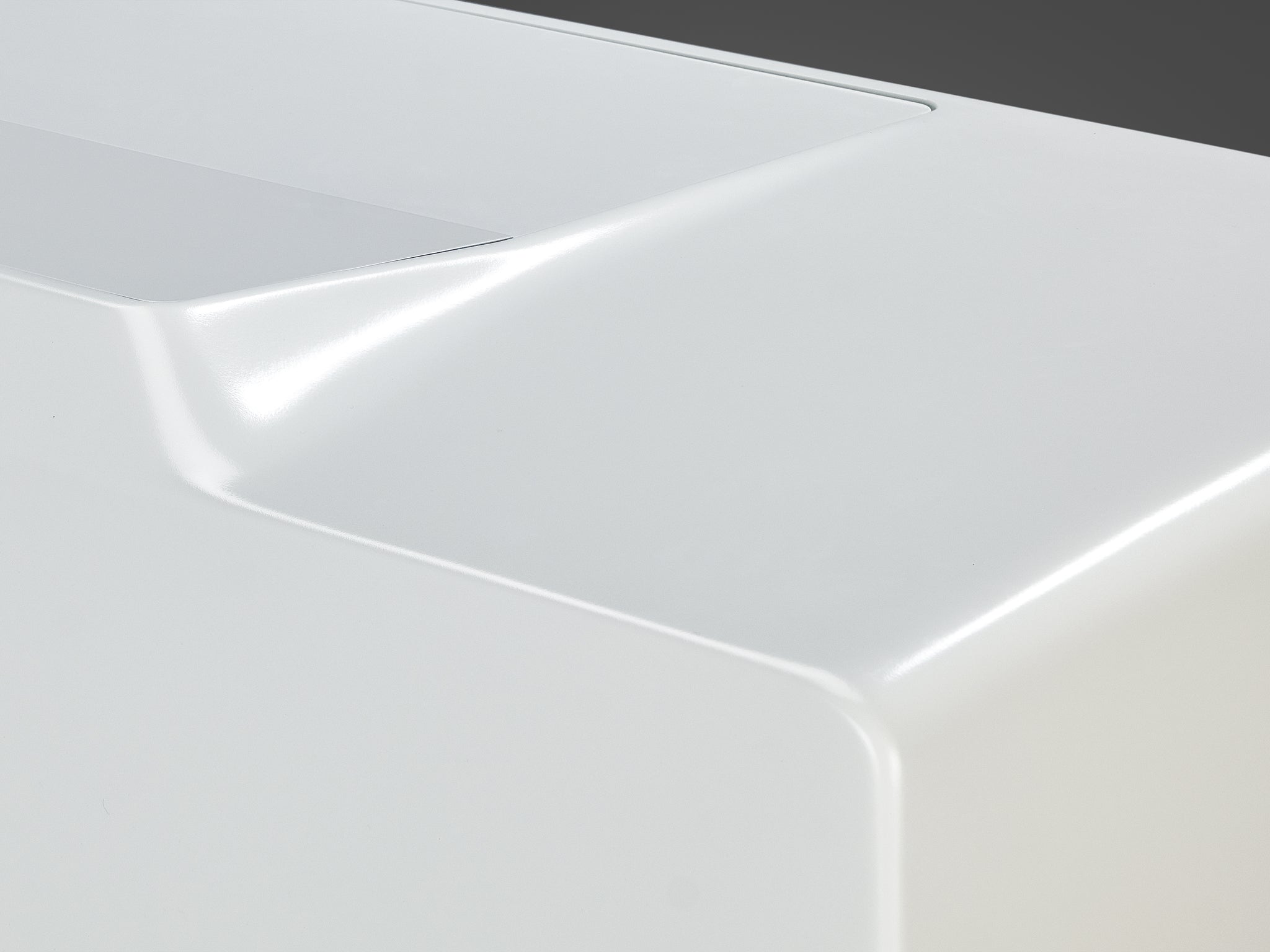 Ernest Igl for Wilhelm Werndl 'Directors' Writing Desk in White Polyurethane Tables Morentz