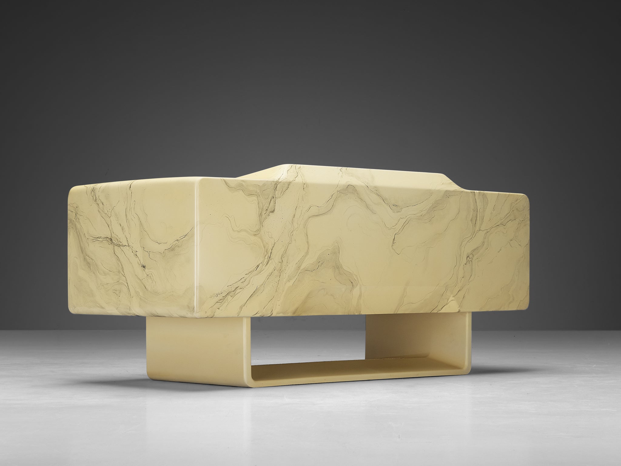 Ernest Igl for Wilhelm Werndl Directors Desk in Marble Look Tables Morentz