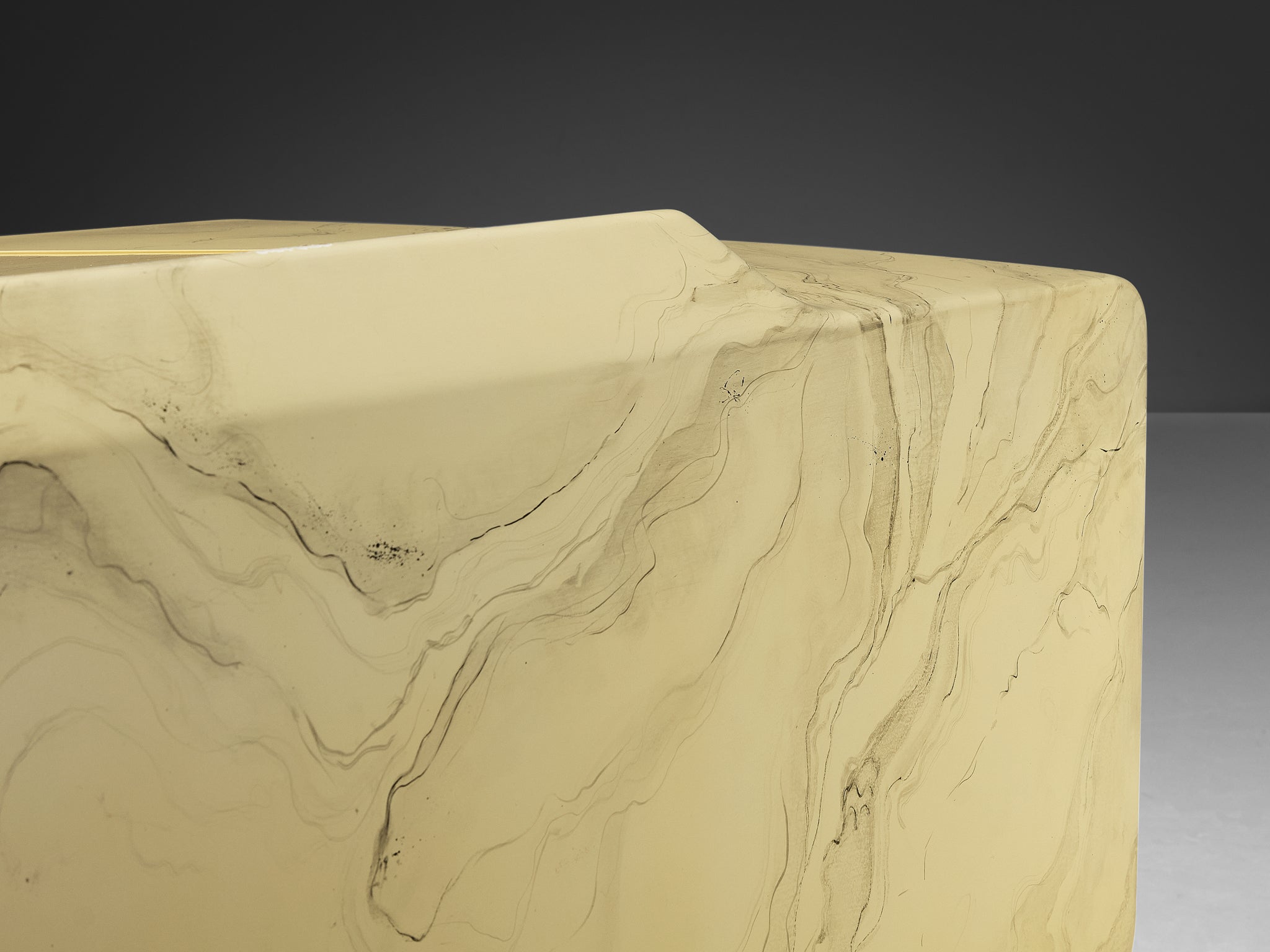 Ernest Igl for Wilhelm Werndl Directors Desk in Marble Look Tables Morentz