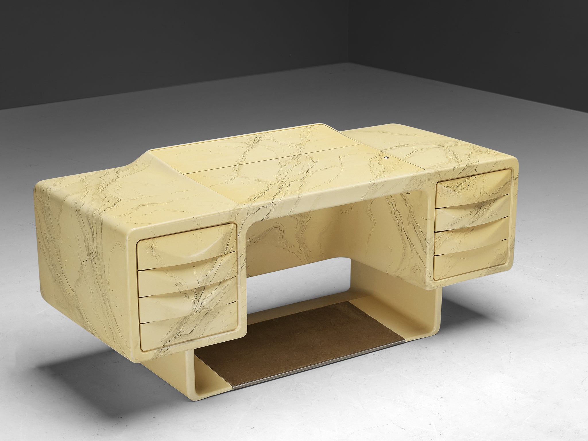 Ernest Igl for Wilhelm Werndl Directors Desk in Marble Look Tables Morentz