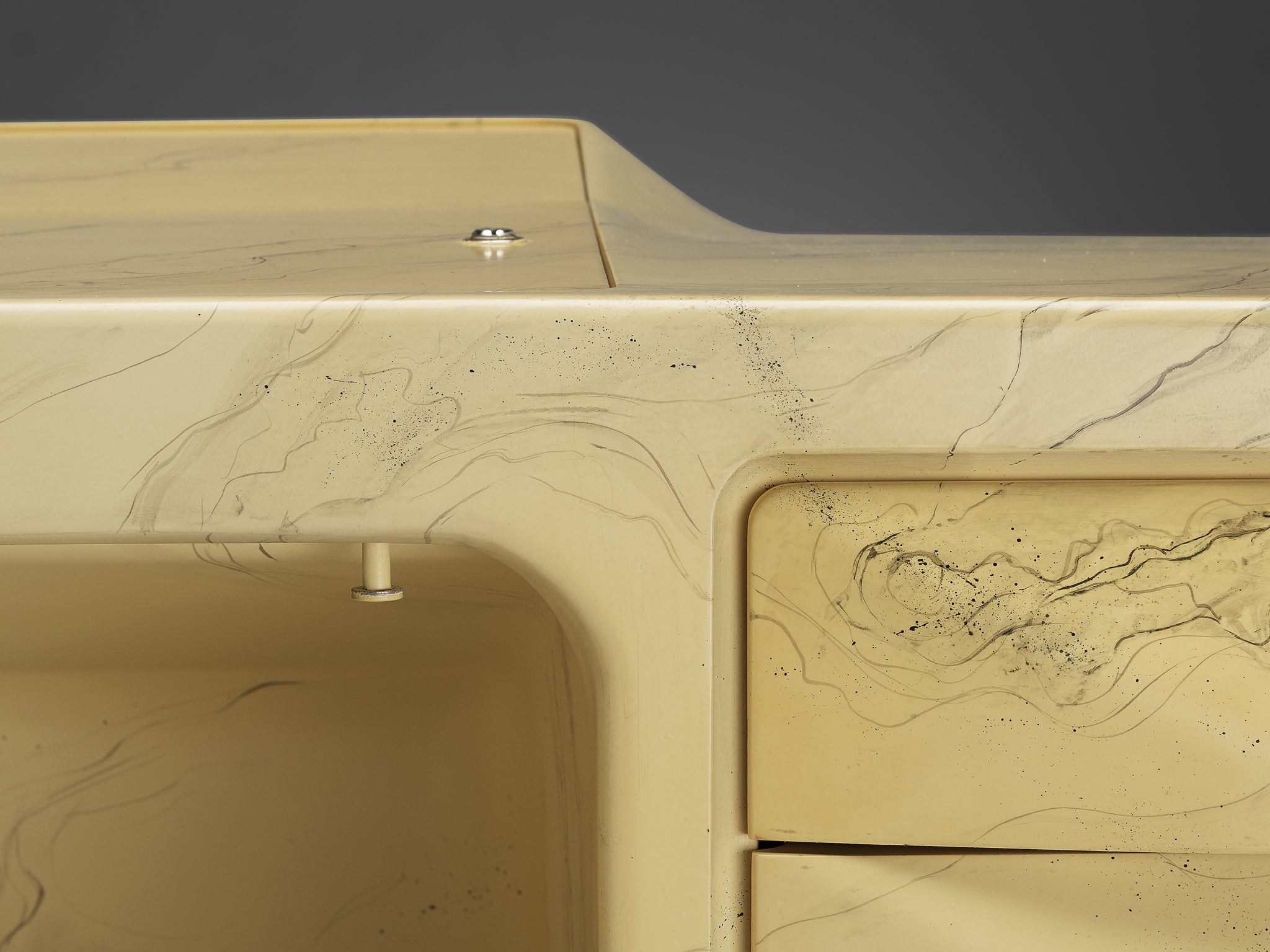 Ernest Igl for Wilhelm Werndl Directors Desk in Marble Look Tables Morentz