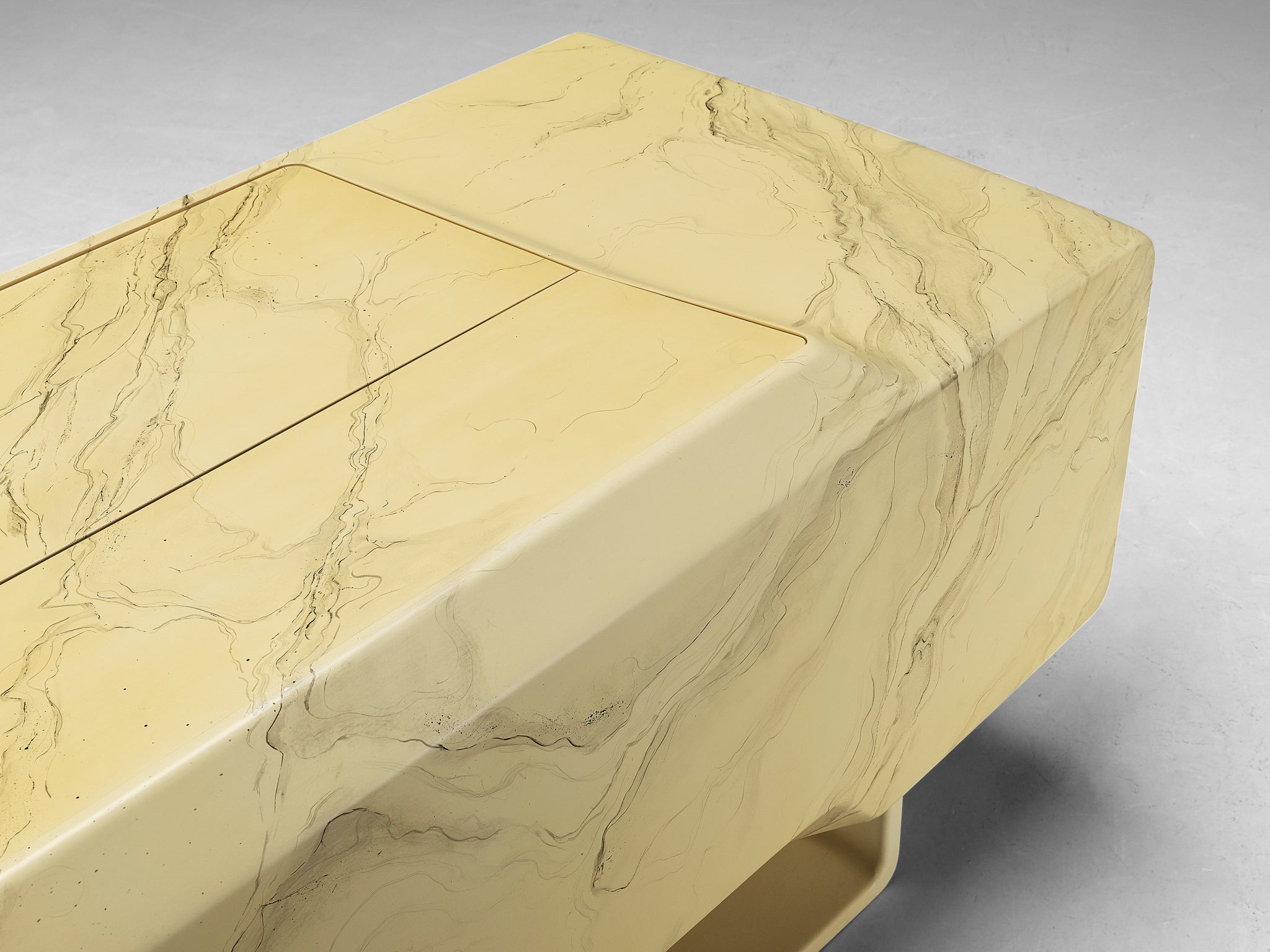 Ernest Igl for Wilhelm Werndl Directors Desk in Marble Look Tables Morentz