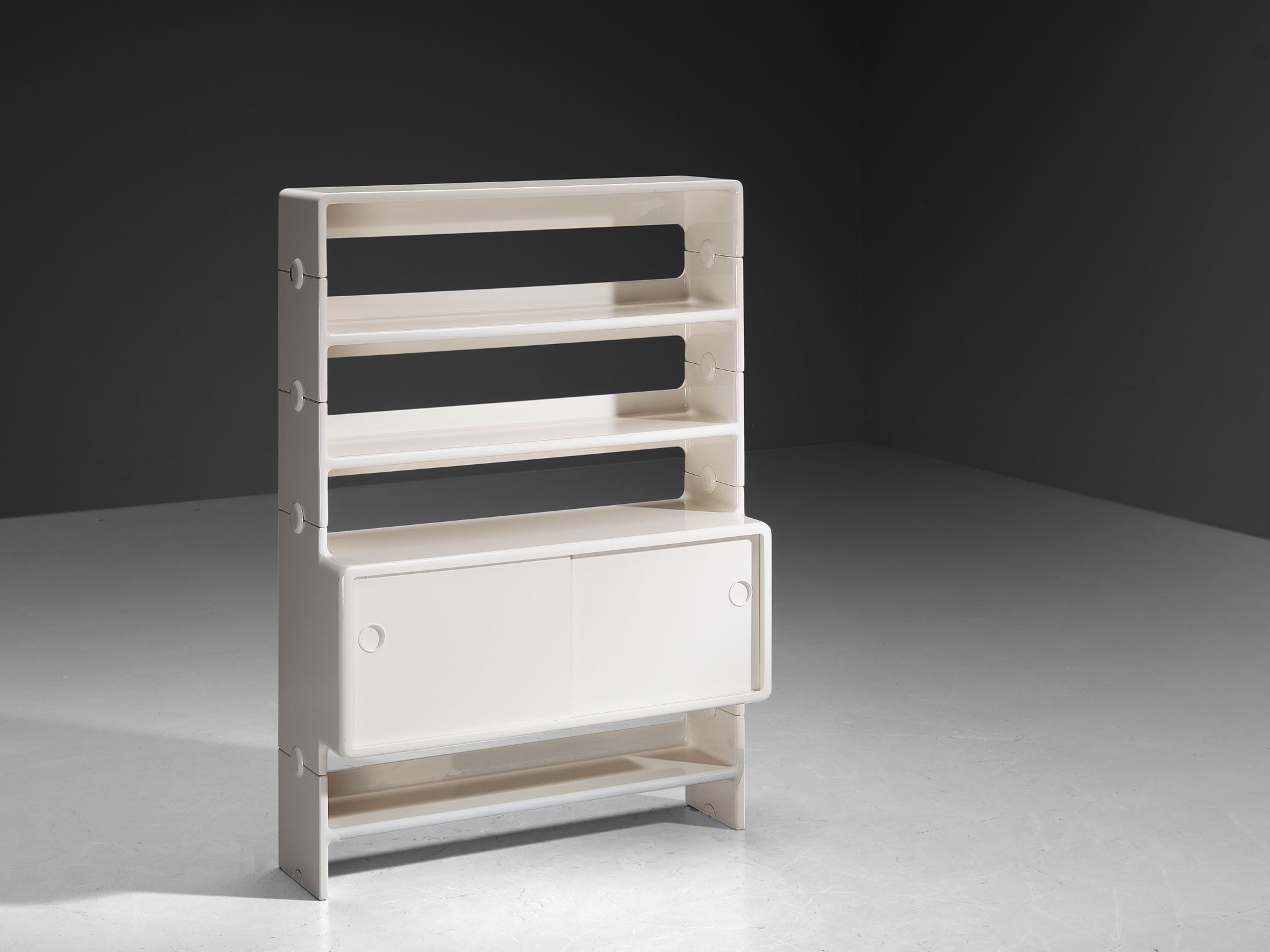 Ernest Igl for Wilhelm Werndl Shelving Cabinet in Off-White Polyurethane Case pieces and storage cabinets Morentz