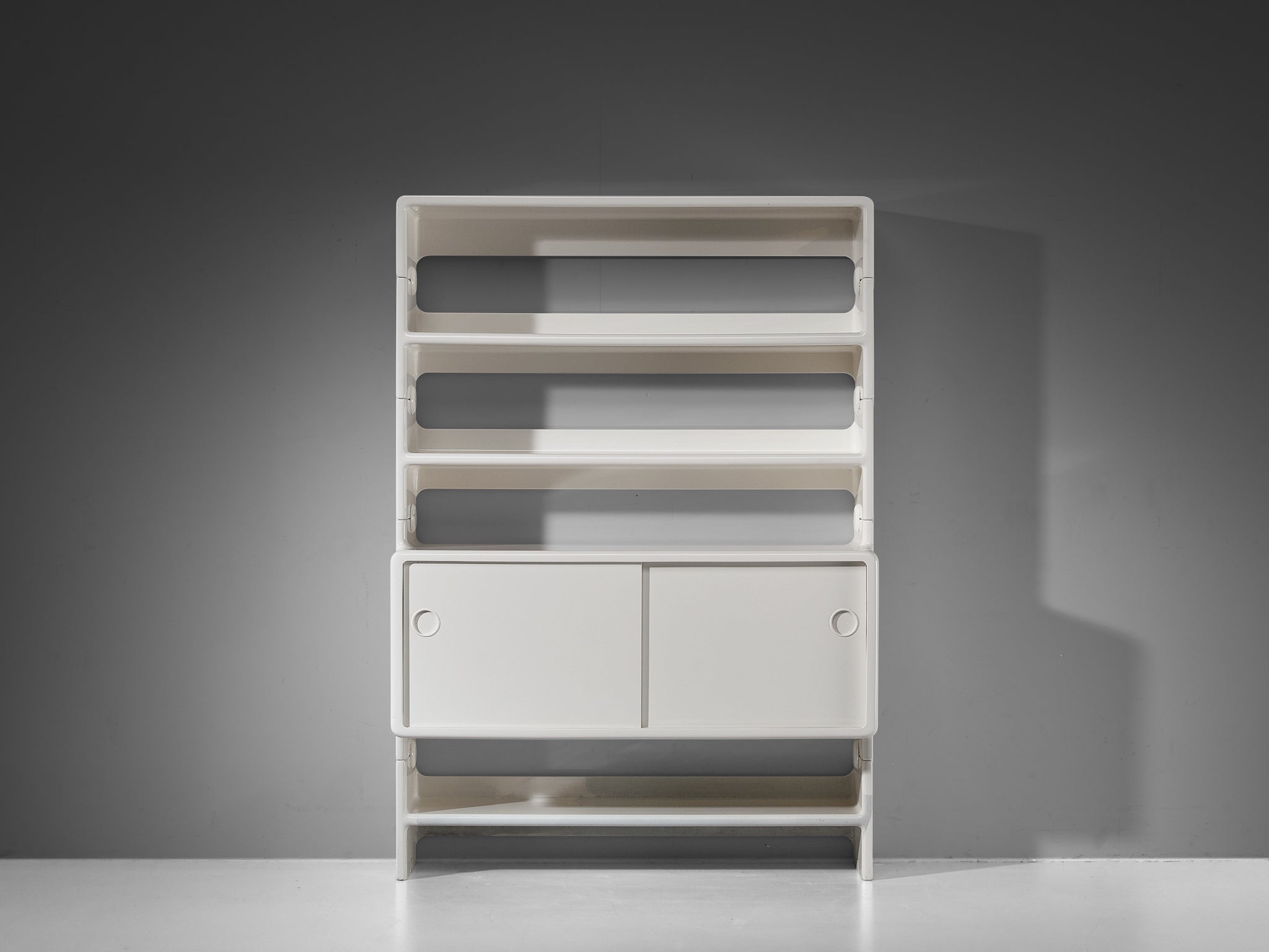 Ernest Igl for Wilhelm Werndl Shelving Cabinet in Off-White Polyurethane Case pieces and storage cabinets Morentz