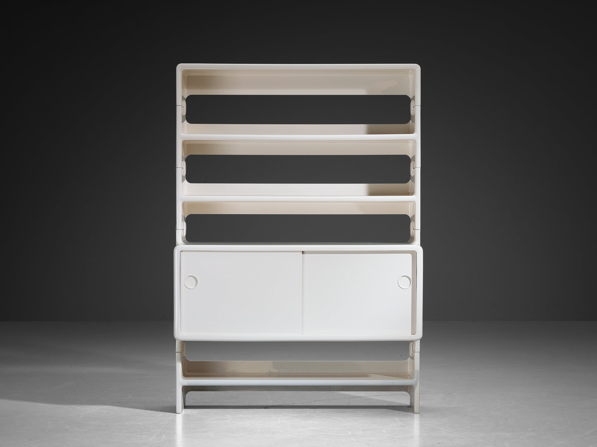 Ernest Igl for Wilhelm Werndl Shelving Cabinet in Off-White Polyurethane Case pieces and storage cabinets Morentz