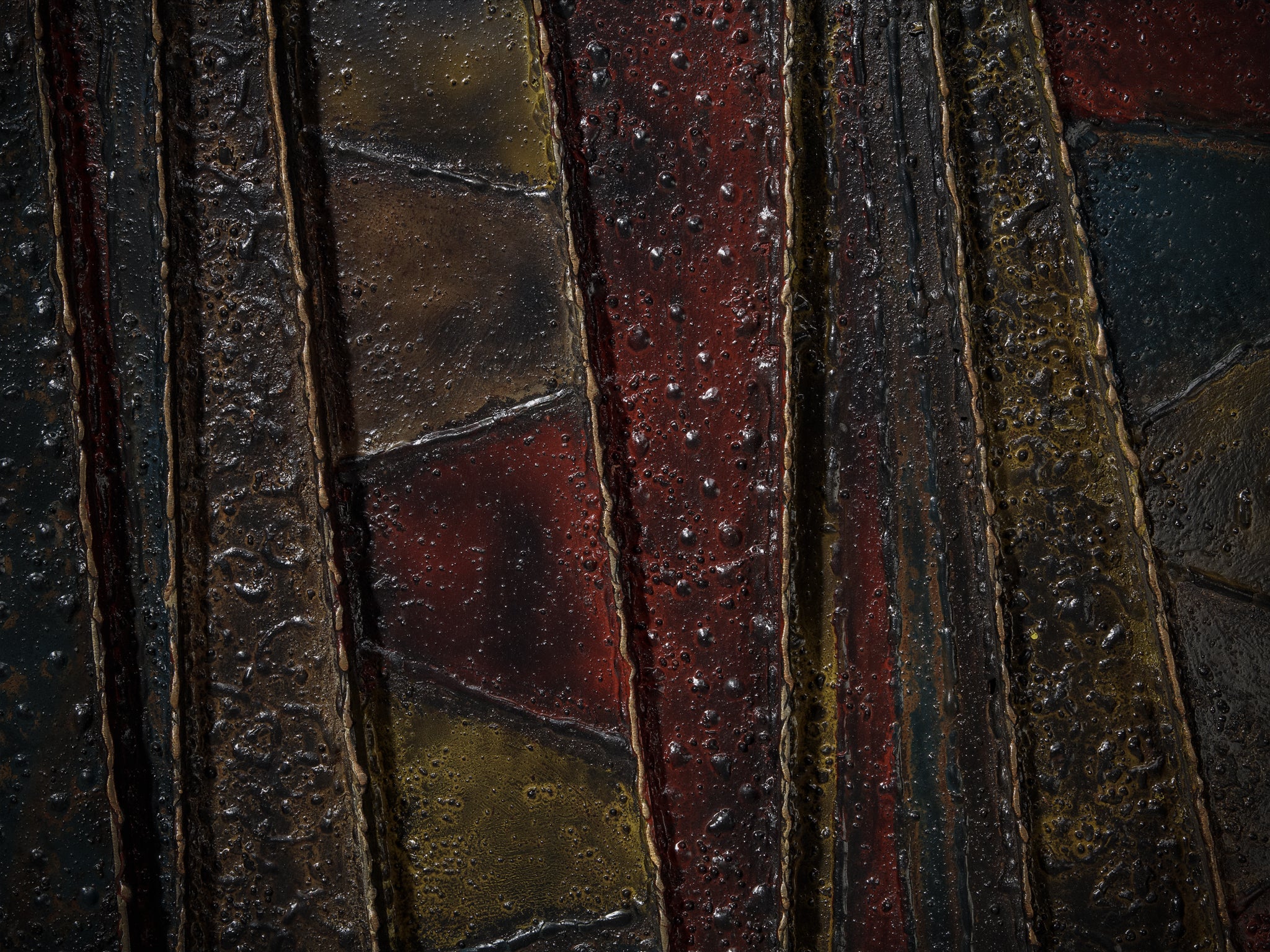 Paul Evans ‘Deep Relief’ Wall-Mounted Sideboard in Welded Steel Case pieces and storage cabinets Morentz