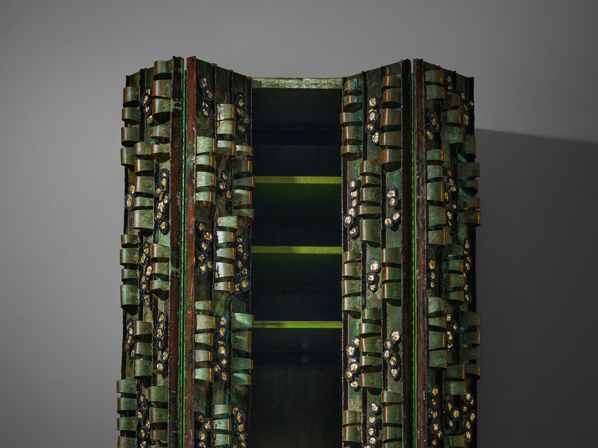 Paul Evans for Paul Evans Studio Early and Rare Loop Cabinet in Copper case pieces and storage cabinets Morentz