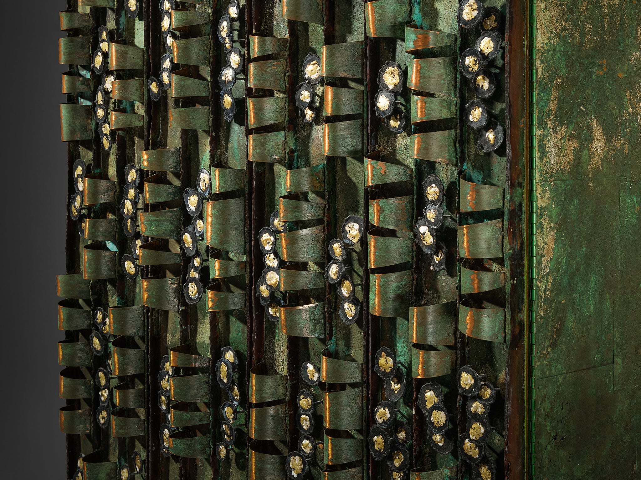 Paul Evans for Paul Evans Studio Early and Rare Loop Cabinet in Copper case pieces and storage cabinets Morentz