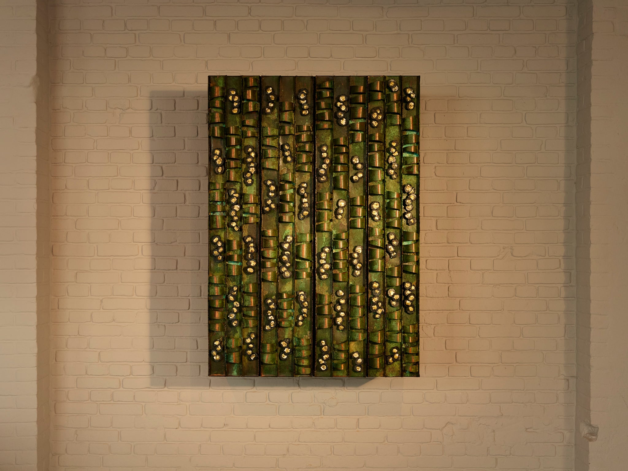 Paul Evans for Paul Evans Studio Early and Rare Loop Cabinet in Verdigris Copper Case pieces and storage cabinets Morentz