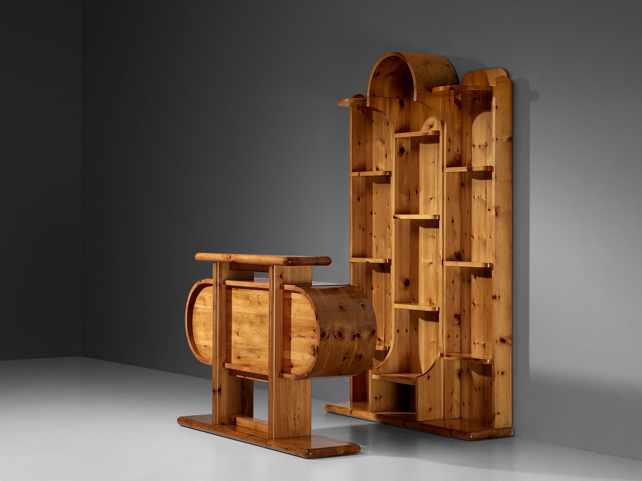 Bar and Wall Unit in Solid Pine case pieces and storage cabinets Morentz