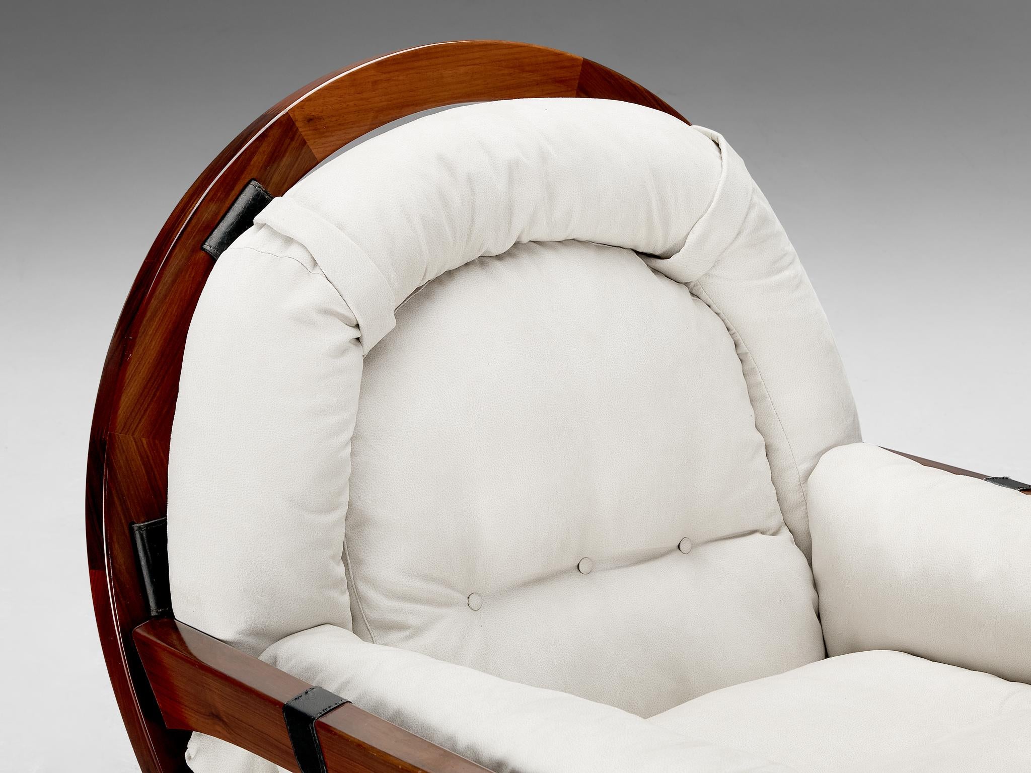 Luciano Frigerio 'Rancero' Lounge Chair with Ottoman in White Upholstery seating Morentz