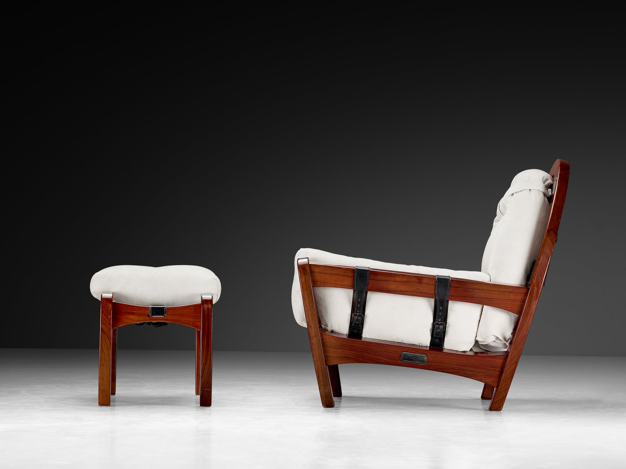 Luciano Frigerio 'Rancero' Lounge Chair with ottoman in Padouk Seating Morentz