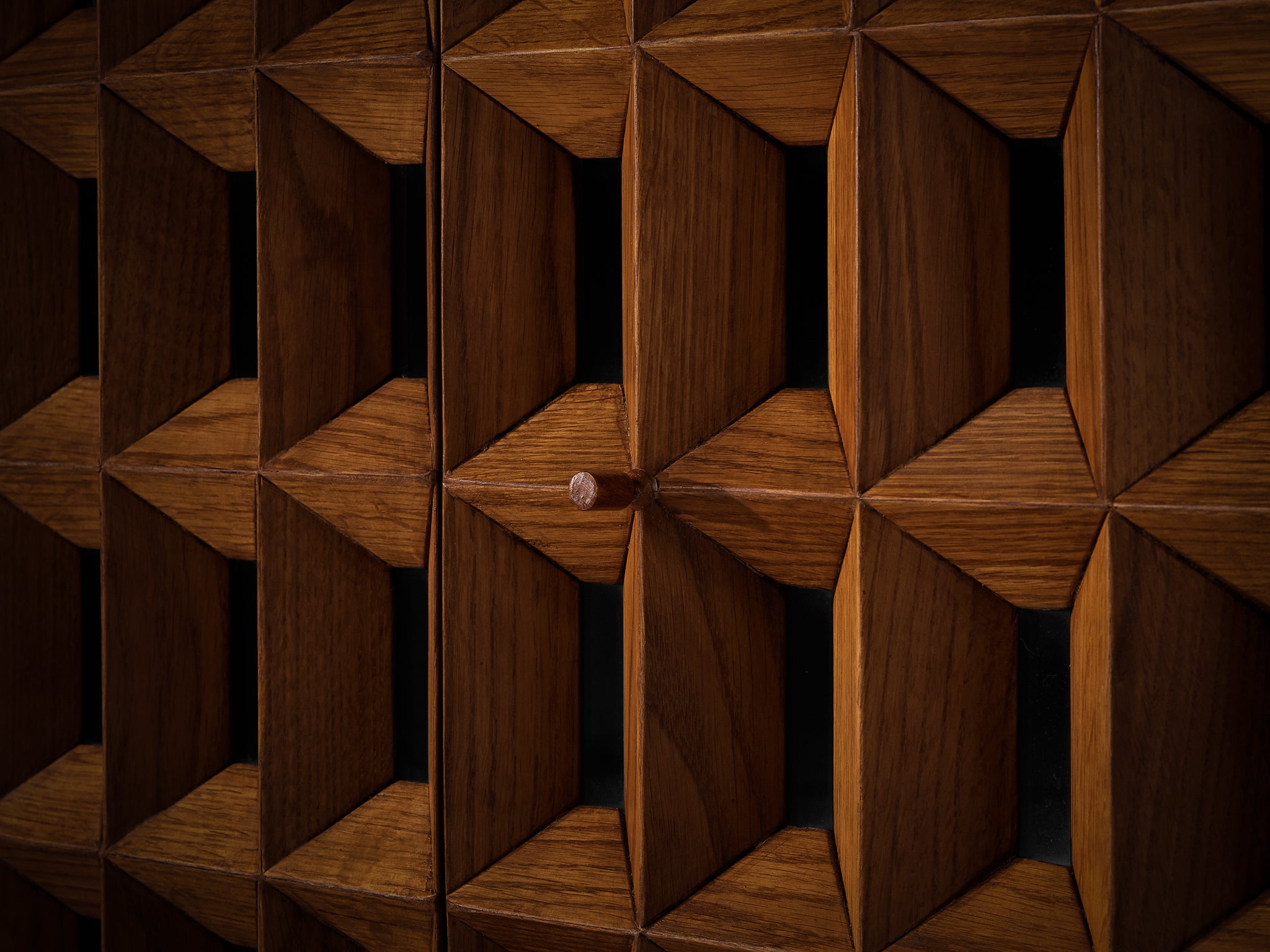 Unique Wall Unit by Giuseppe Rivadossi with Impressive Size in Oak 12.86 feet Case pieces and storage cabinets Morentz