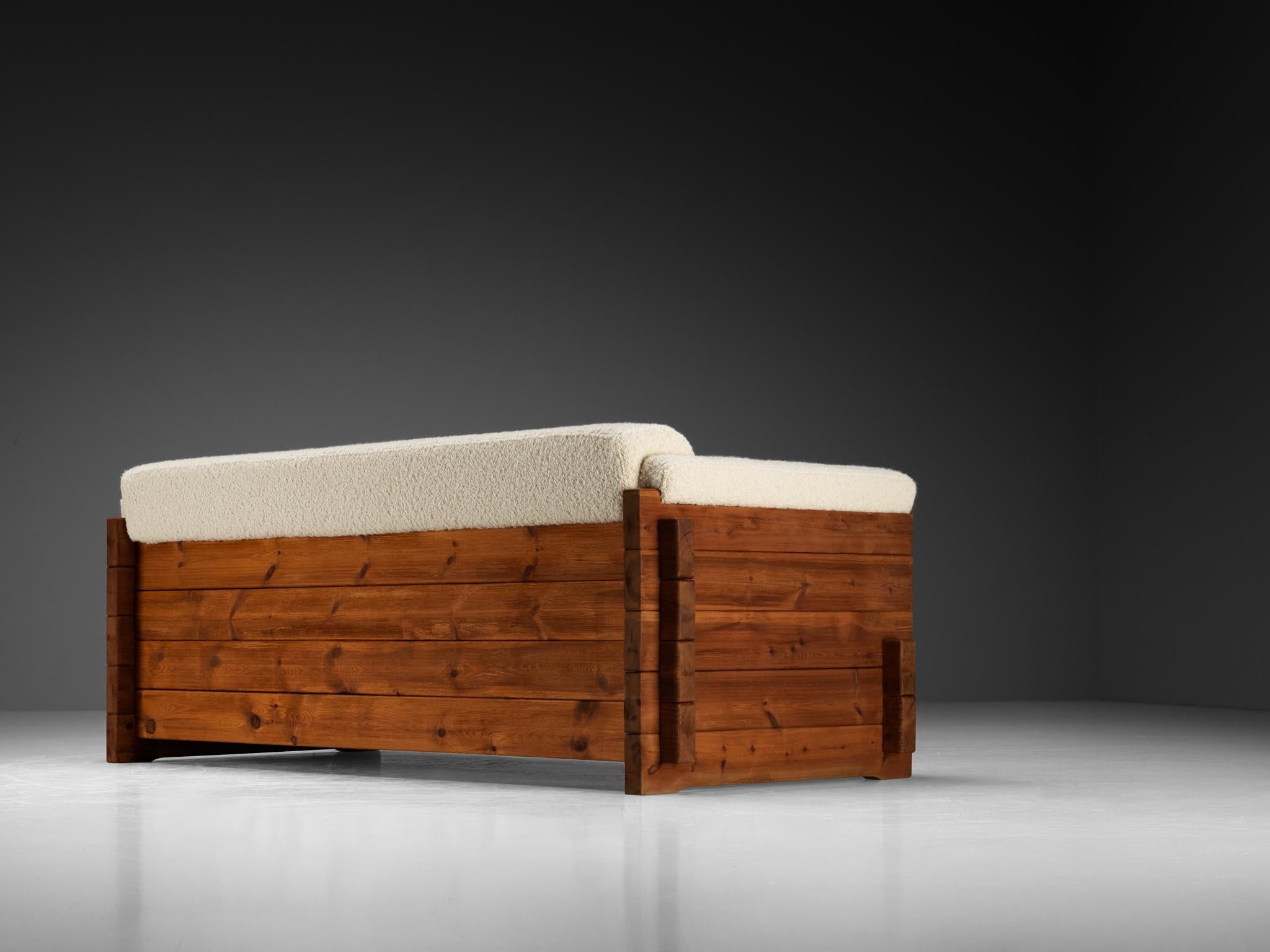 Hans Jørgen Frydendal for Modul Bygge System Sofa in Solid Pine and Bouclé seating Morentz