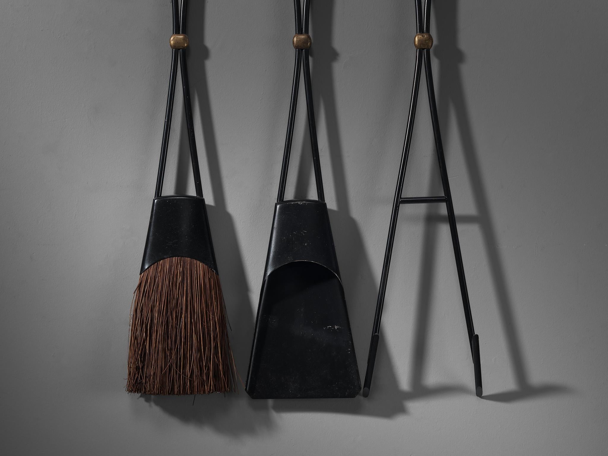 Jens Harald Quistgaard for Dansk Fireplace Set in Iron building and garden elements Morentz