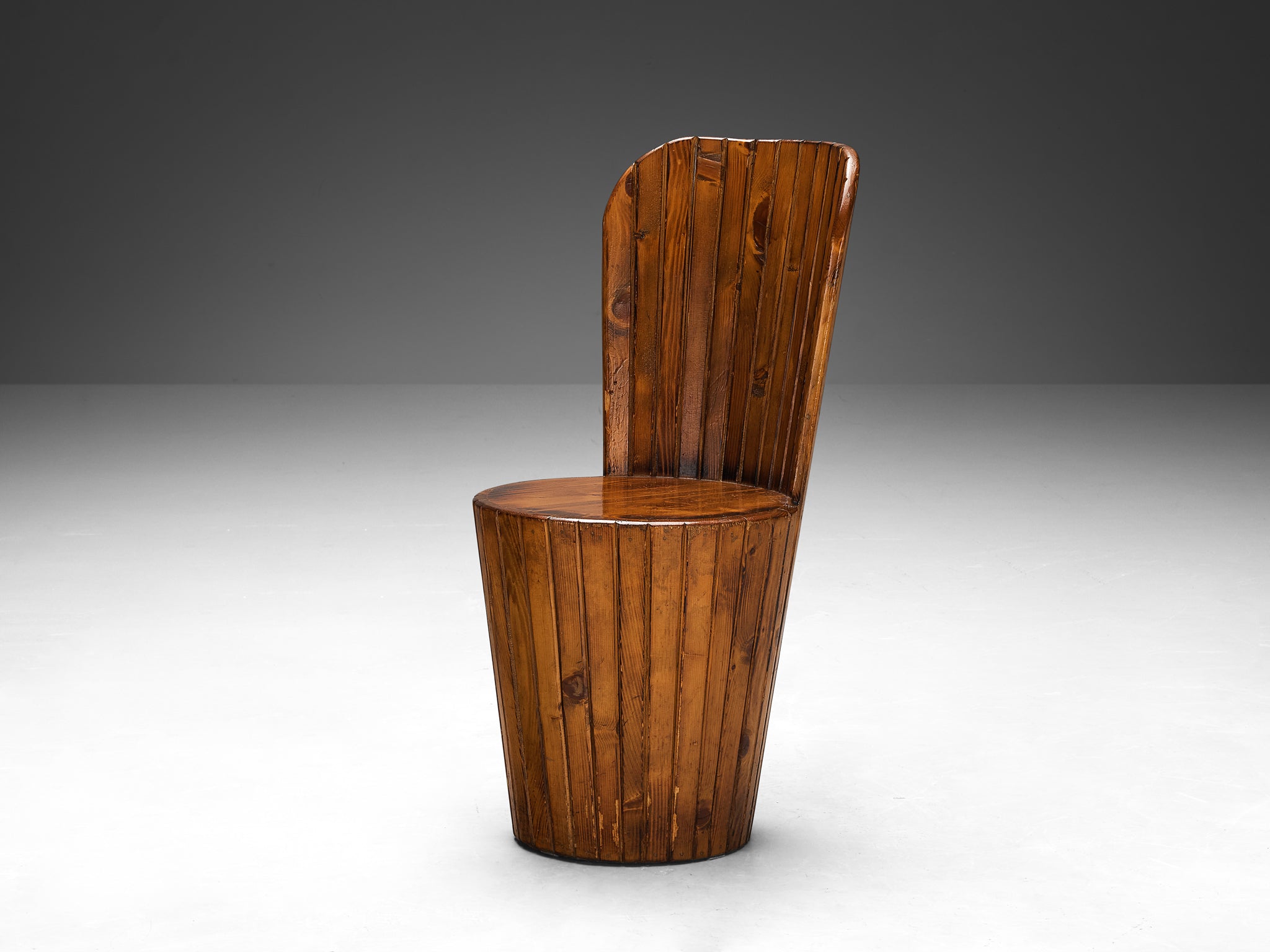 Italian Naturalistic Set of Six Dining Chairs in Pine Seating Morentz