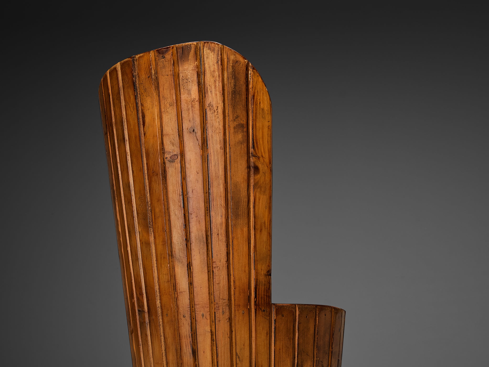 Italian Naturalistic Set of Six Dining Chairs in Pine Seating Morentz