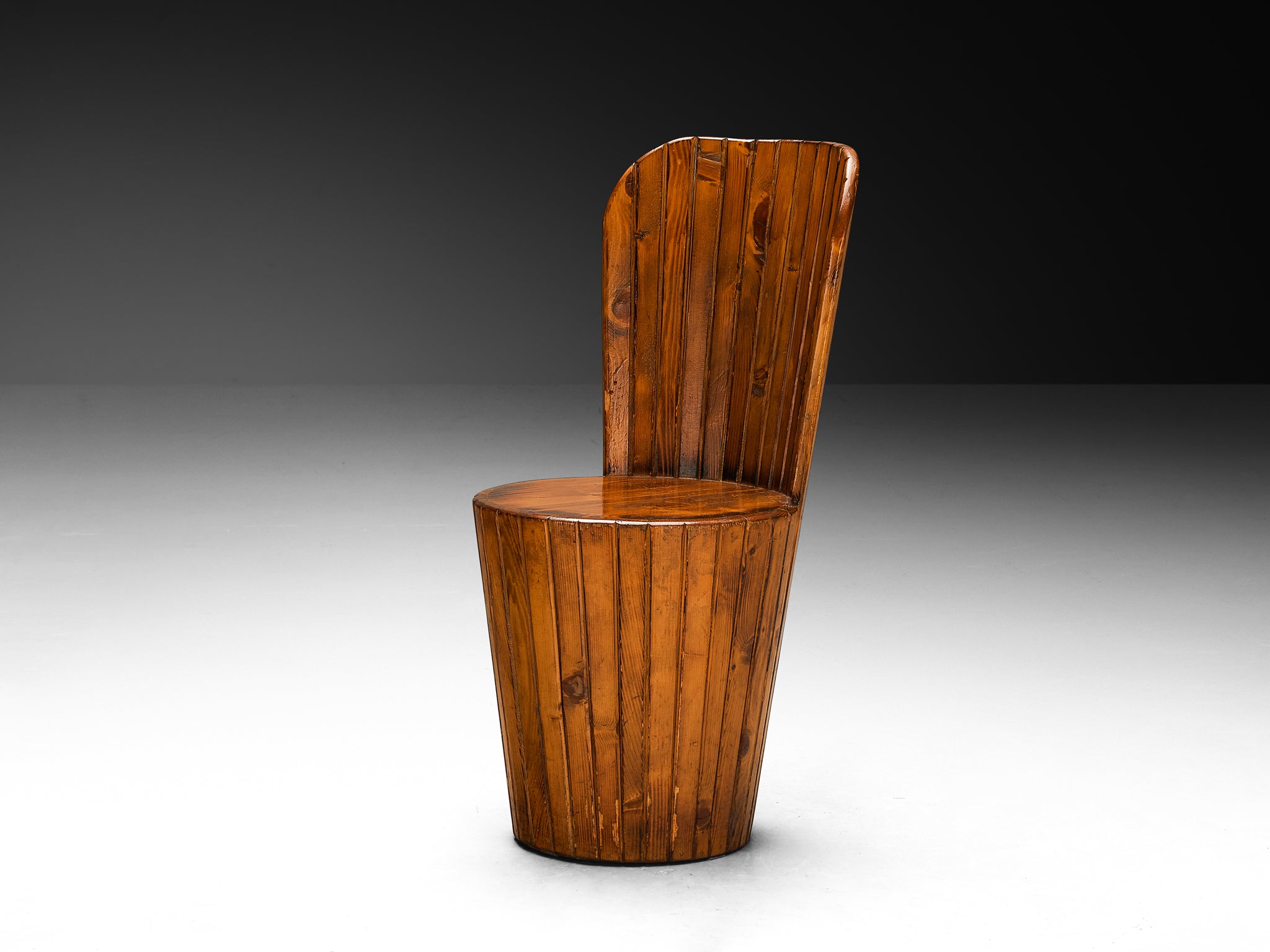 Italian Naturalistic Set of Six Dining Chairs in Pine Seating Morentz