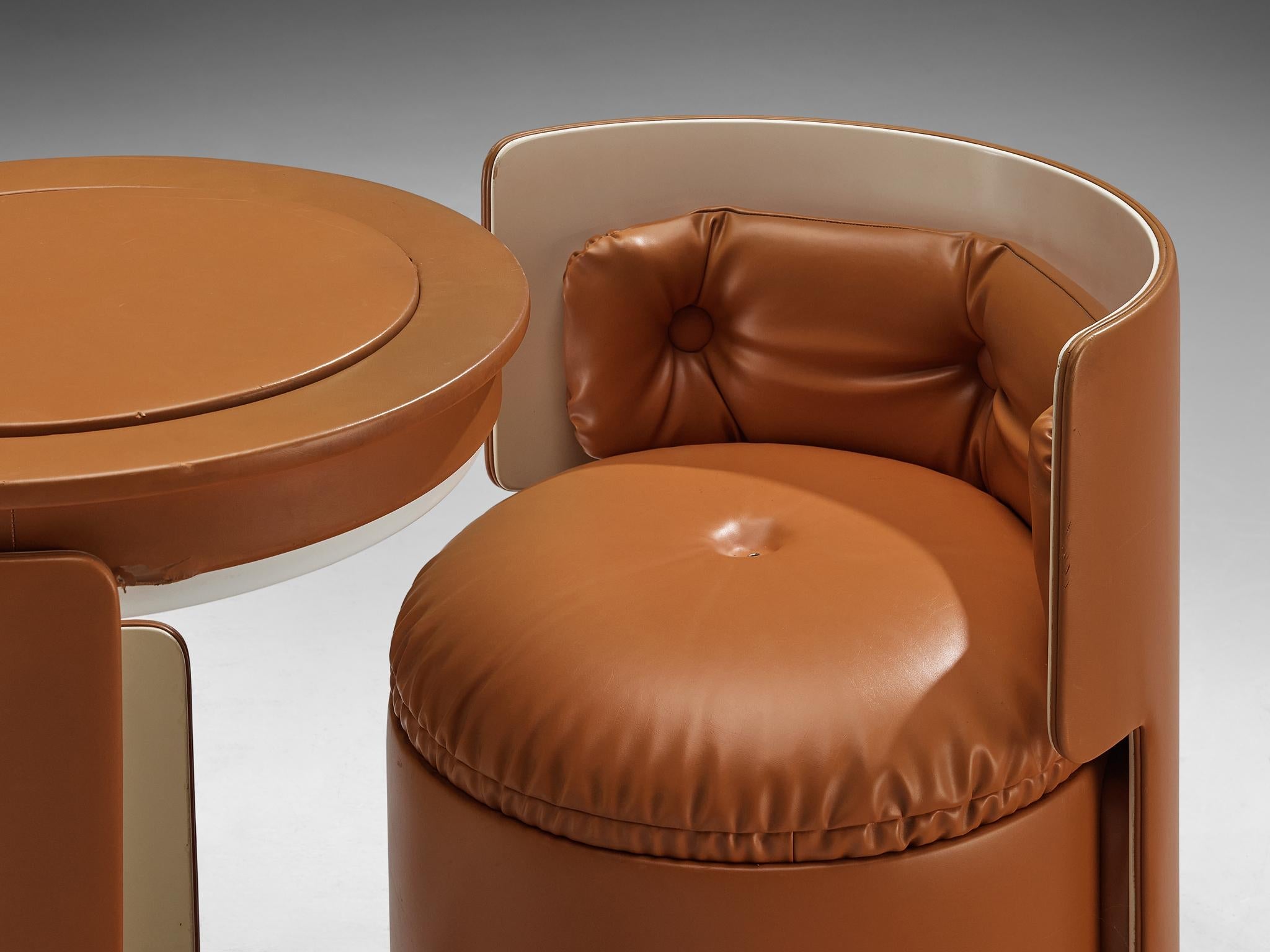 Luigi Massoni ‘Dilly Dally’ Vanity Set in Cognac Leatherette tables Morentz