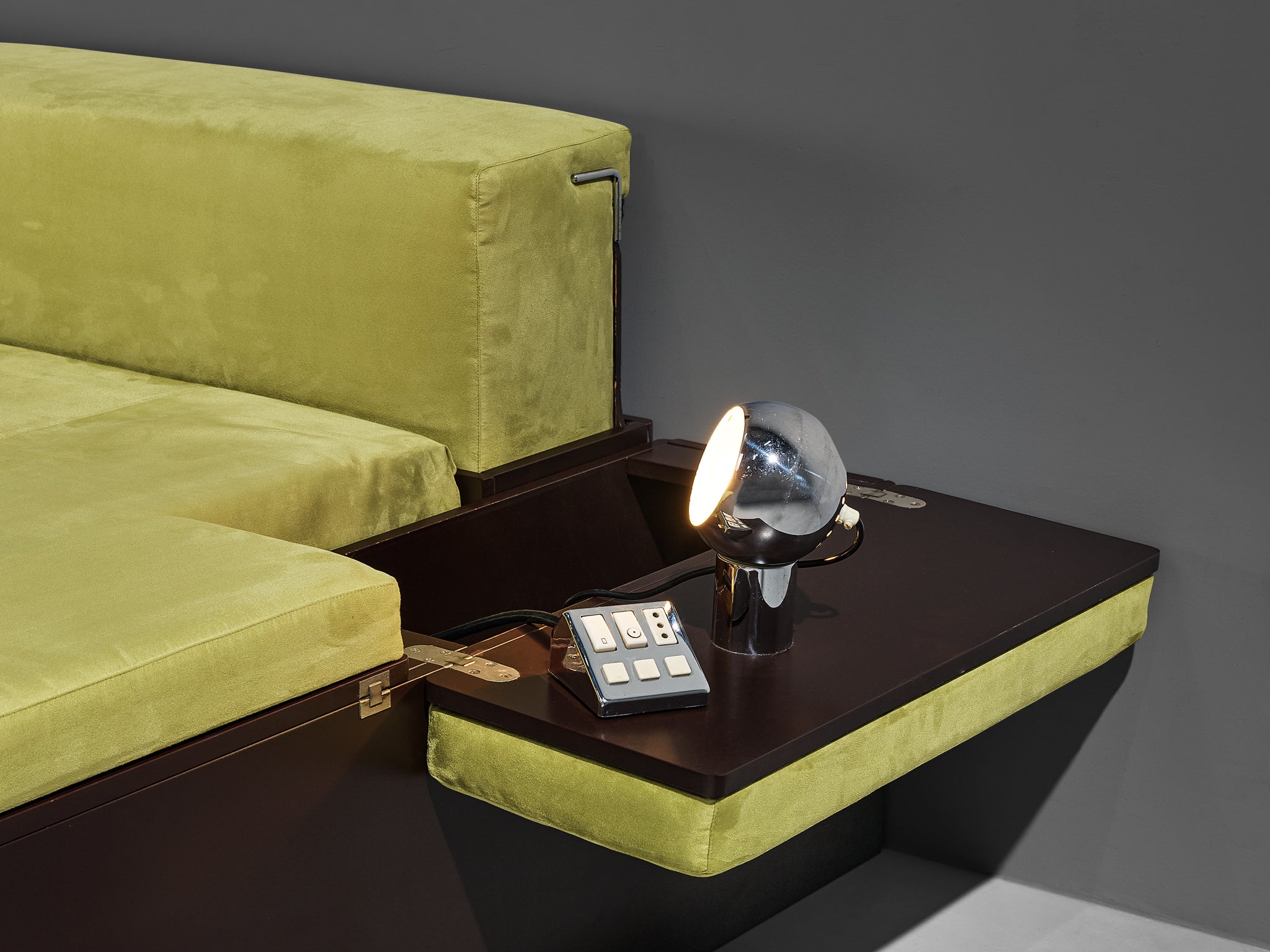 Vittorio Rossi and Luciano Bertoncini for Cjfra 'Zattera' Bed in Green Fabric More Furniture and Collectibles Morentz