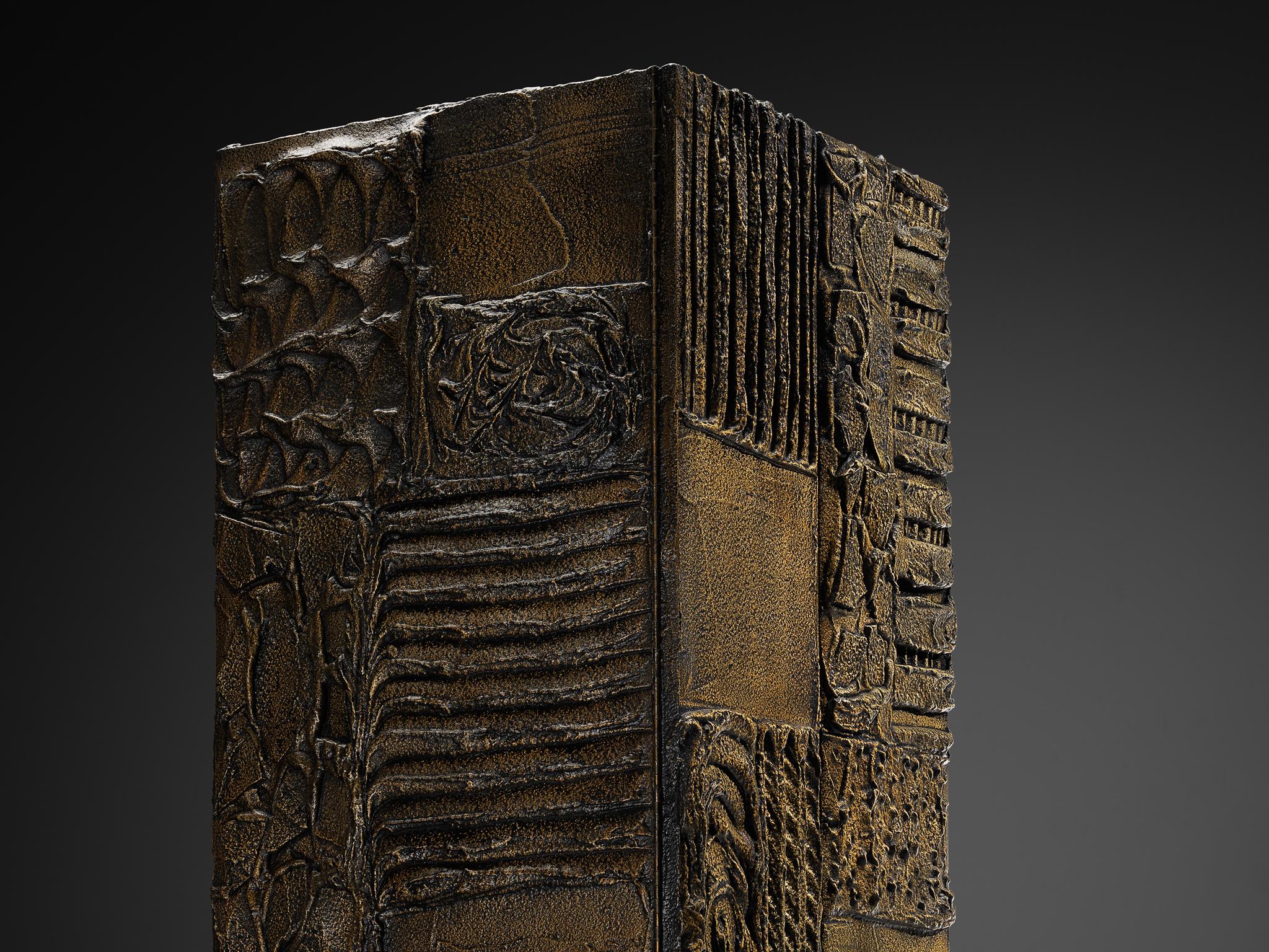 Rare Paul Evans for Paul Evans Studio 'PE72' Cabinet in Sculpted Bronze case pieces and storage cabinets Morentz