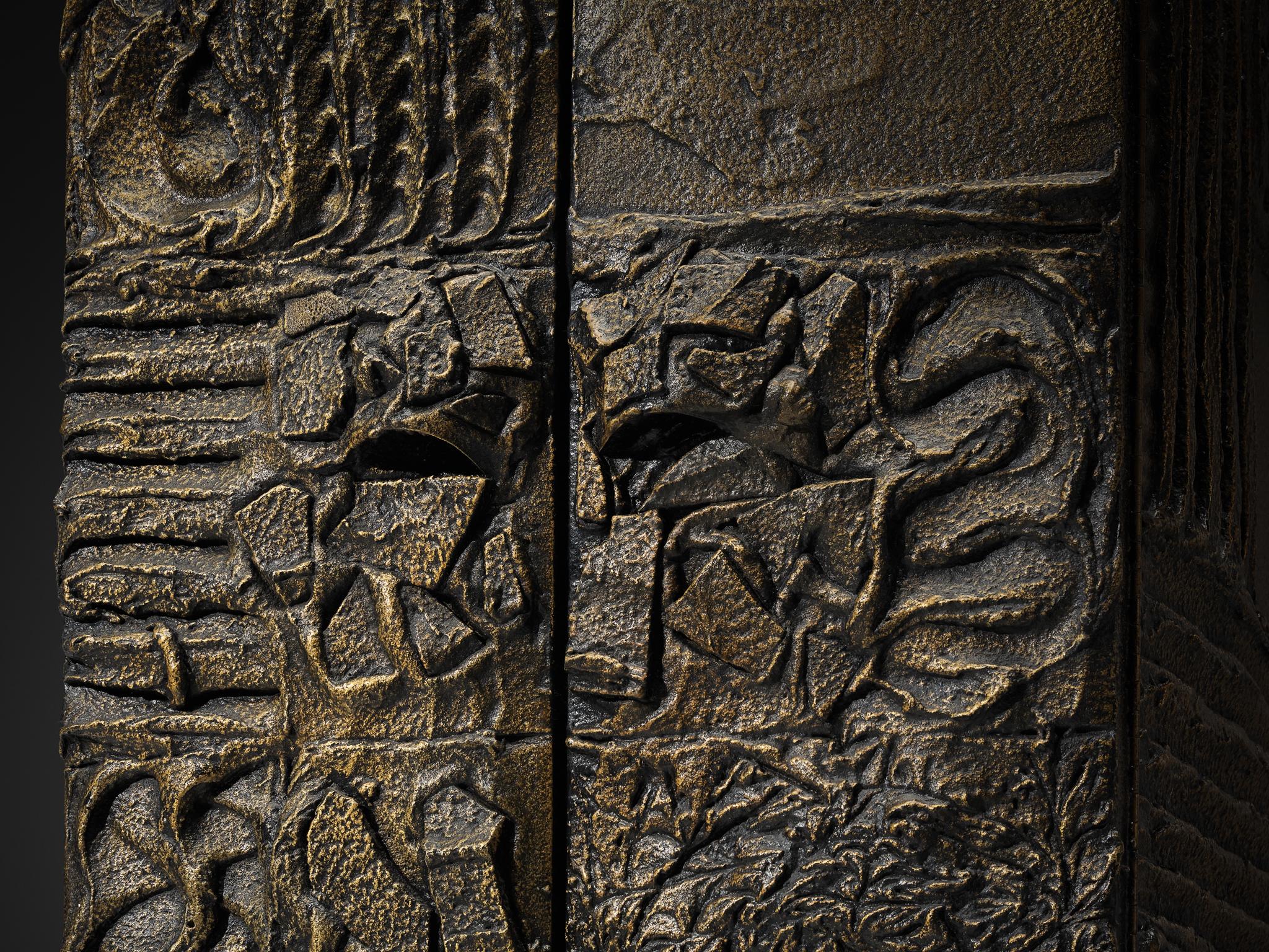 Rare Paul Evans for Paul Evans Studio 'PE72' Cabinet in Sculpted Bronze case pieces and storage cabinets Morentz