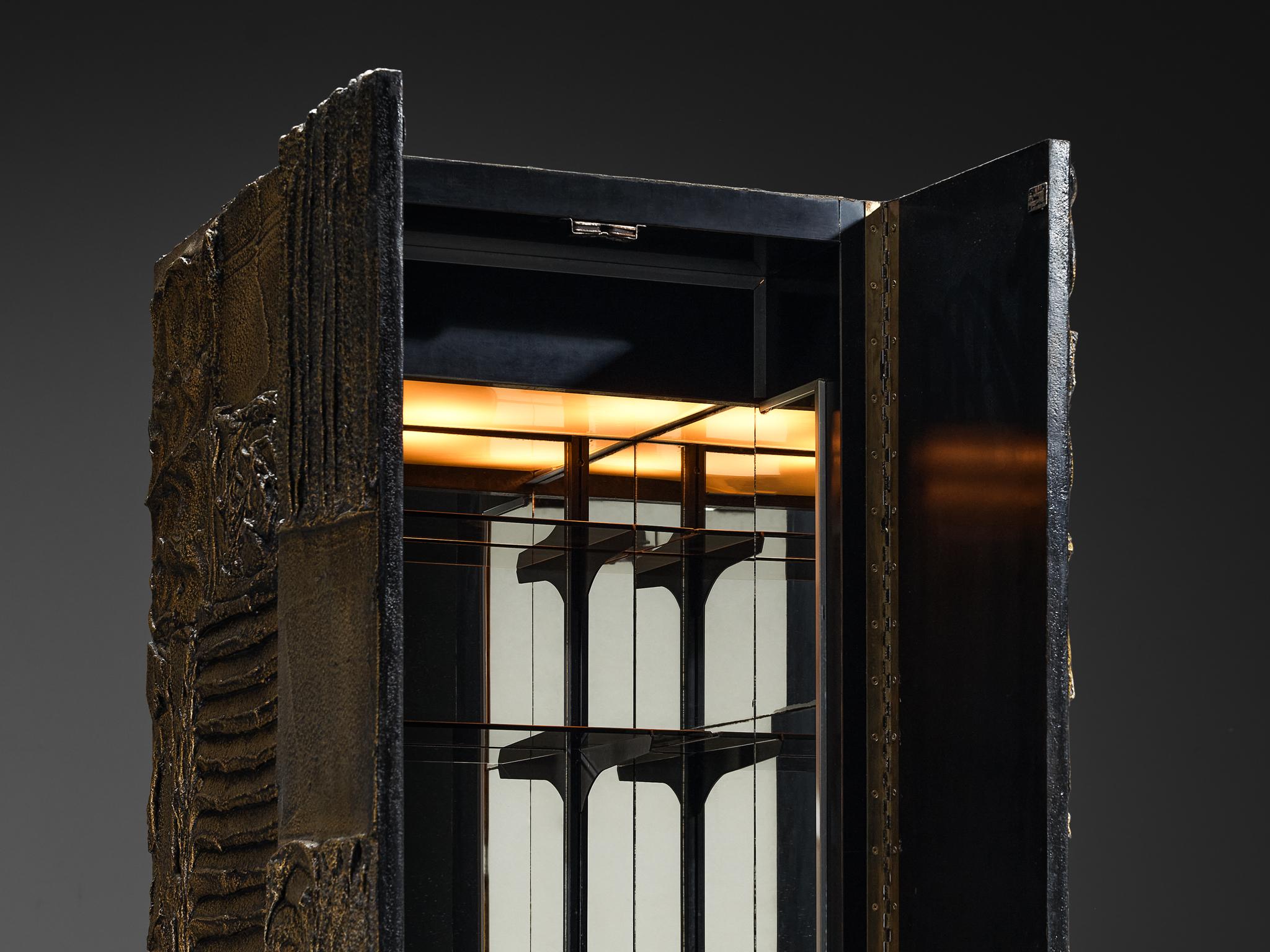 Rare Paul Evans for Paul Evans Studio 'PE72' Cabinet in Sculpted Bronze case pieces and storage cabinets Morentz