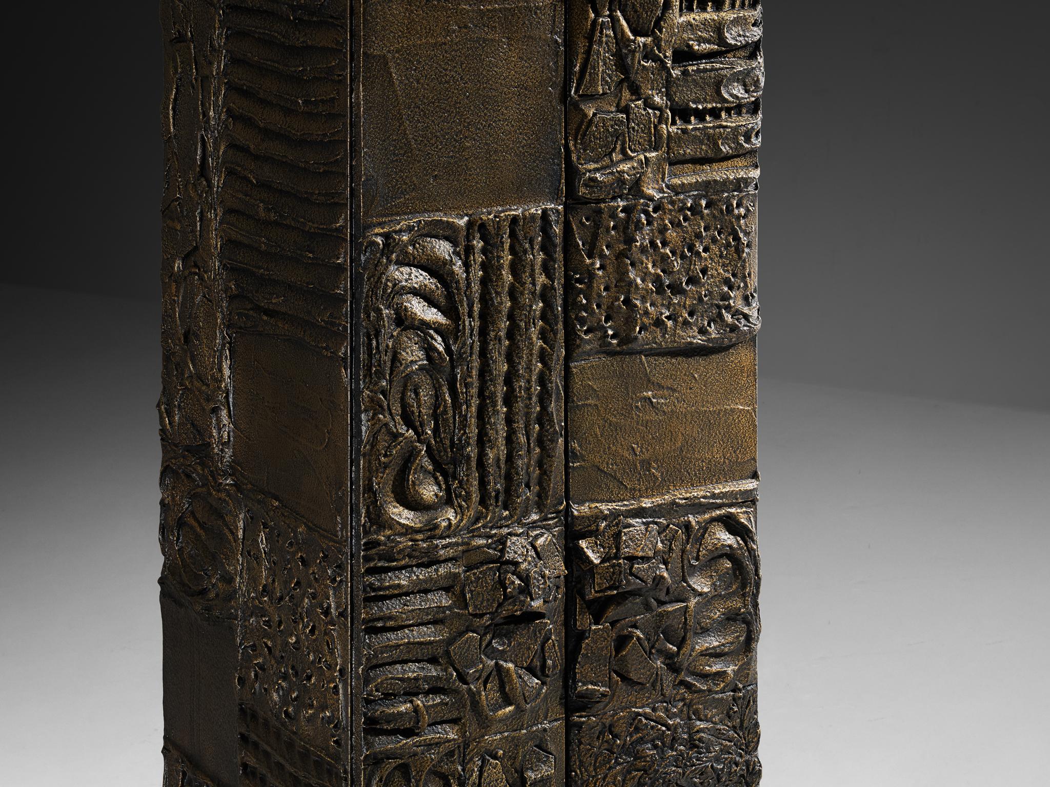 Rare Paul Evans for Paul Evans Studio 'PE72' Cabinet in Sculpted Bronze case pieces and storage cabinets Morentz