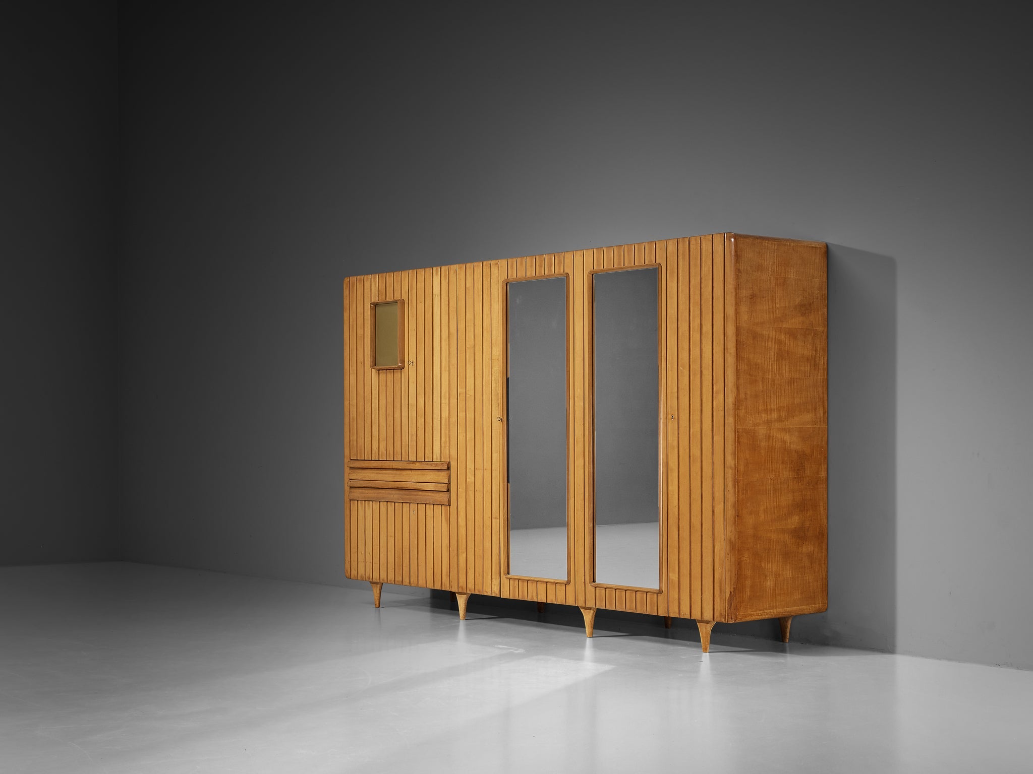 Charming Italian Highboard with Mirrors in Cherry case pieces and storage cabinets Morentz