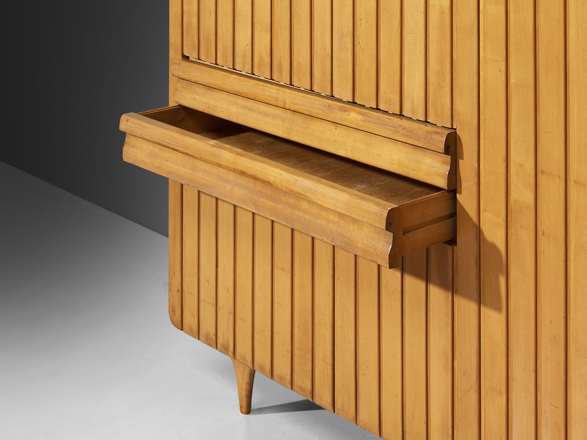 Charming Italian Highboard with Mirrors in Cherry case pieces and storage cabinets Morentz