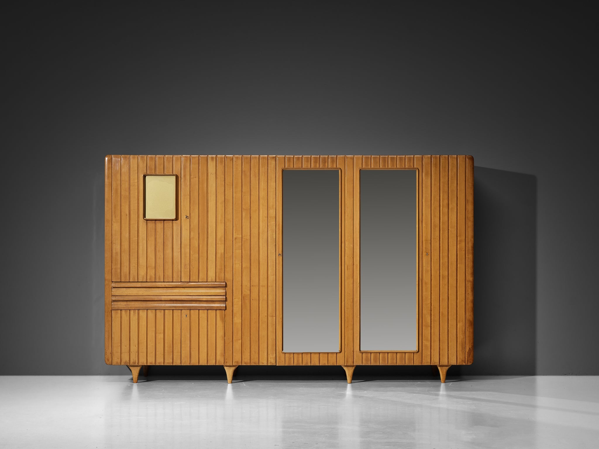 Charming Italian Highboard with Mirrors in Cherry case pieces and storage cabinets Morentz