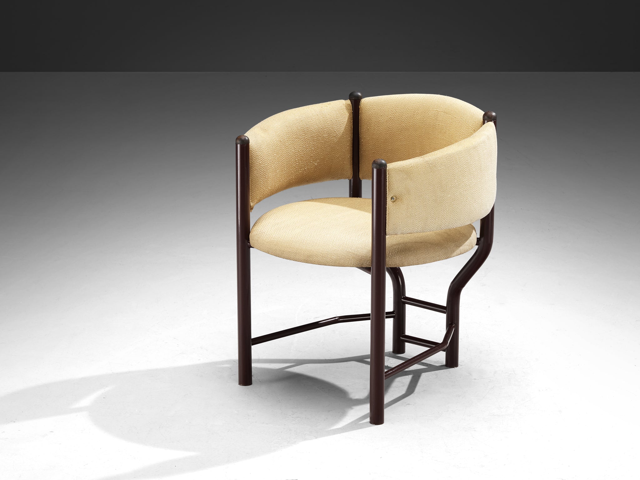Sculptural Italian Dining Chair in Beige Upholstery Seating Morentz