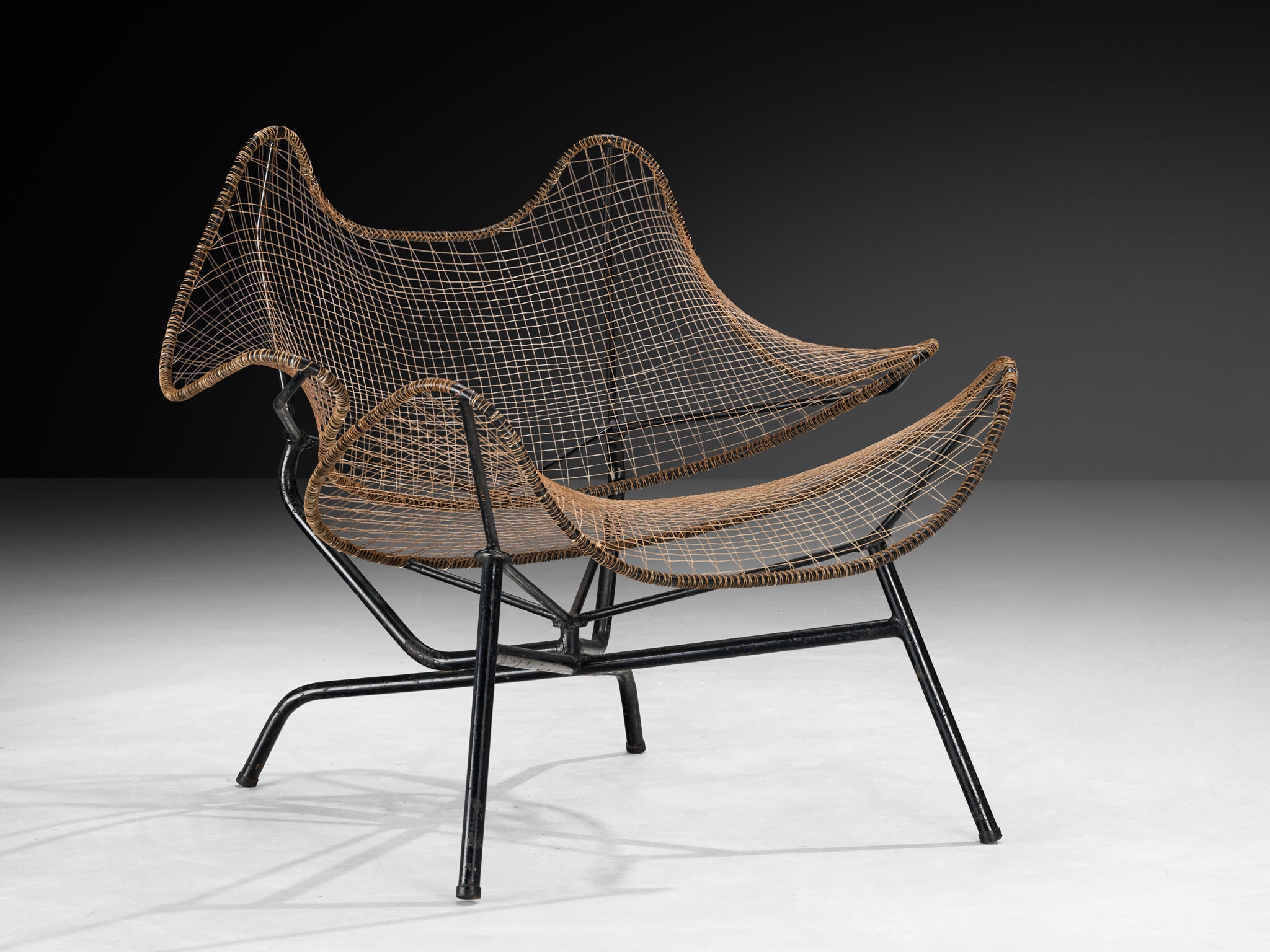 Sergio Conti, Marisa Forlani and Luciano Grassi for Emilio Paoli 'Artigianato' Lounge Chair in Iron and Nylon Seating Morentz