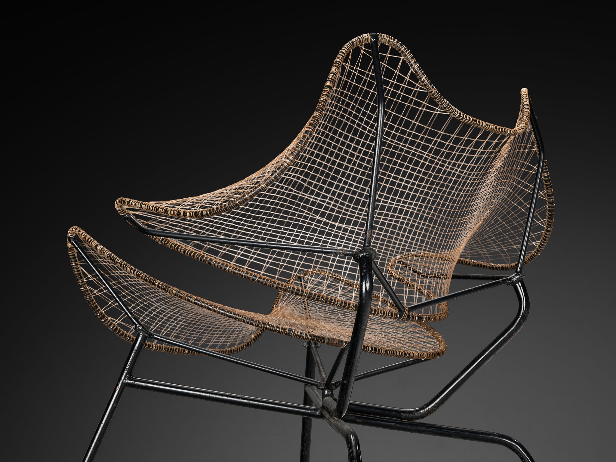 Sergio Conti, Marisa Forlani and Luciano Grassi for Emilio Paoli 'Artigianato' Lounge Chair in Iron and Nylon Seating Morentz