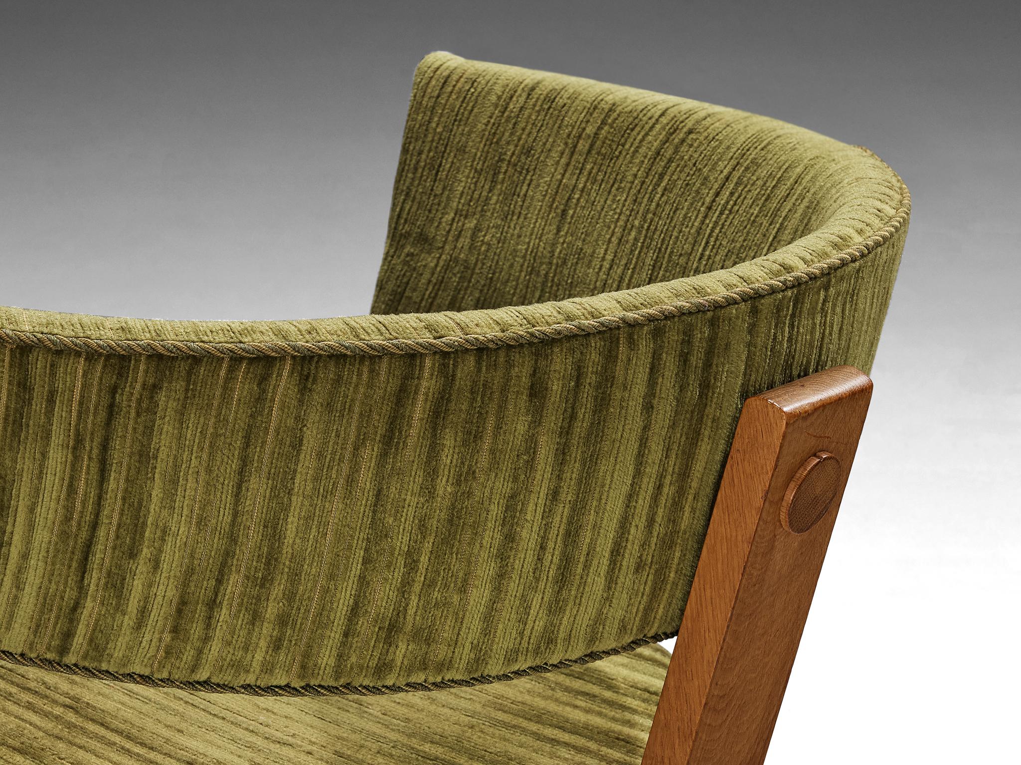 Steen Østergaard Lounge Chair in Oak and Moss Green Upholstery