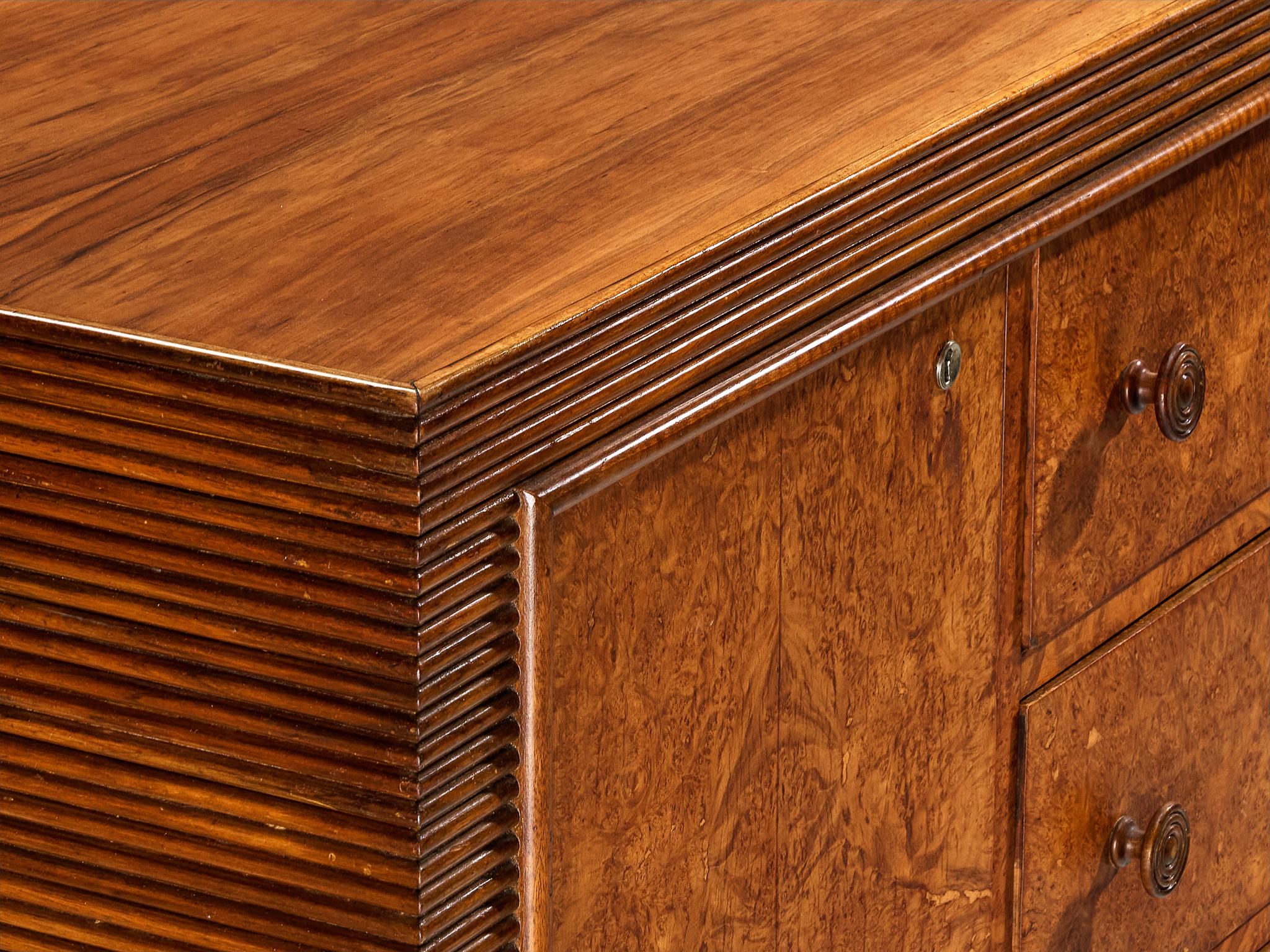 Italian Sideboard with Grissinato Carvings in Walnut