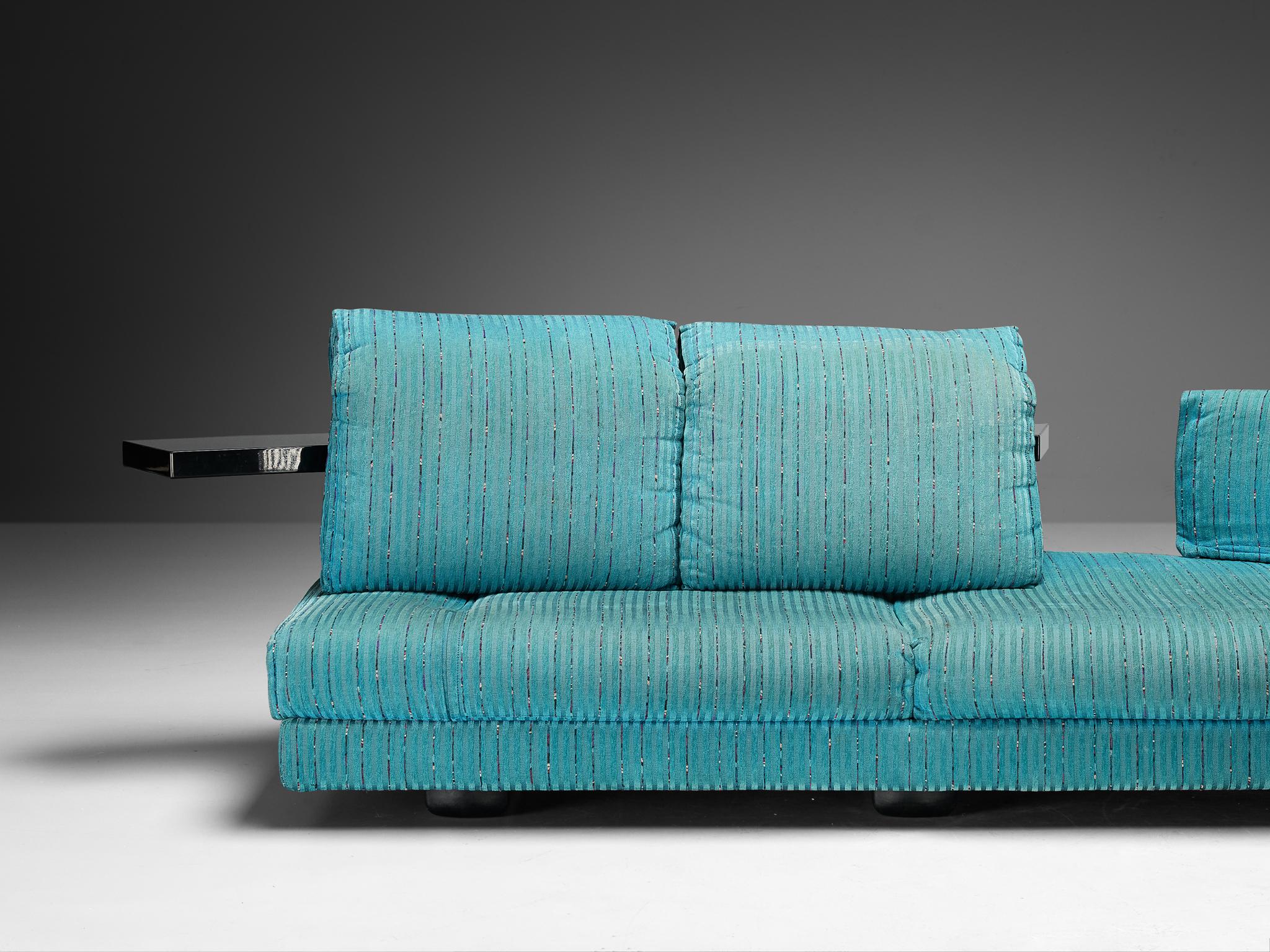 Mauro Lipparini for Saporiti 'Avedon' Sofa in Turquoise Upholstery