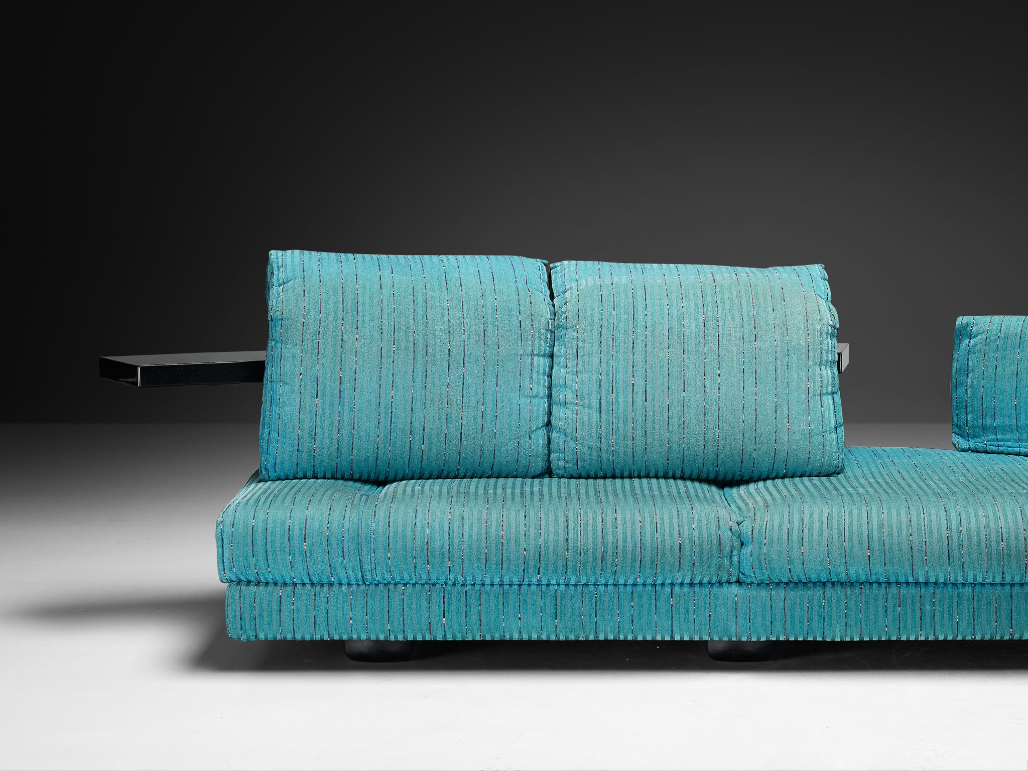Mauro Lipparini for Saporiti 'Avedon' Curved Sofa in Turquoise Upholstery Seating Morentz