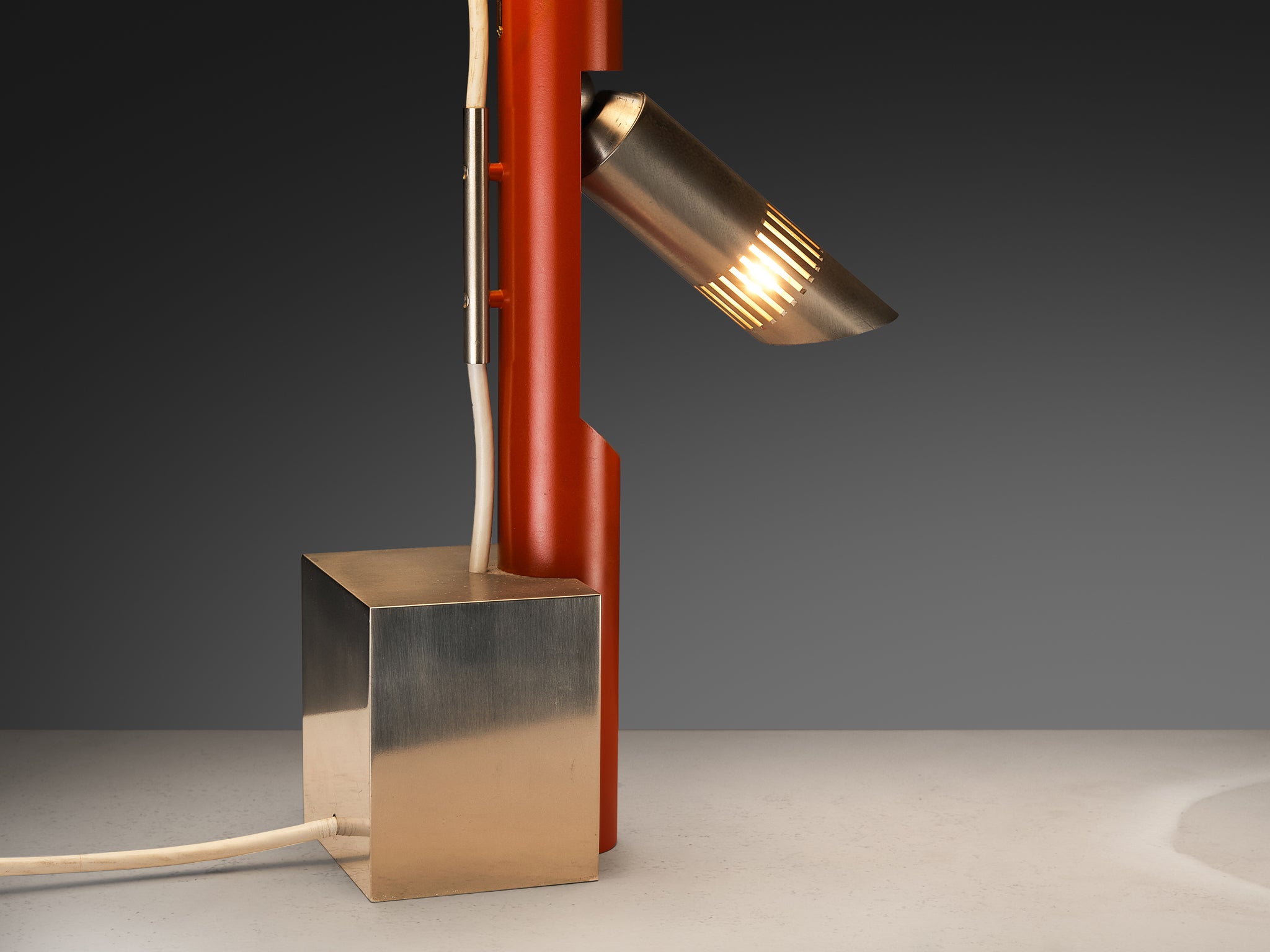 Rare Angelo Lelii for Arredoluce Table Lamp with Dual Light Spots Lighting Morentz