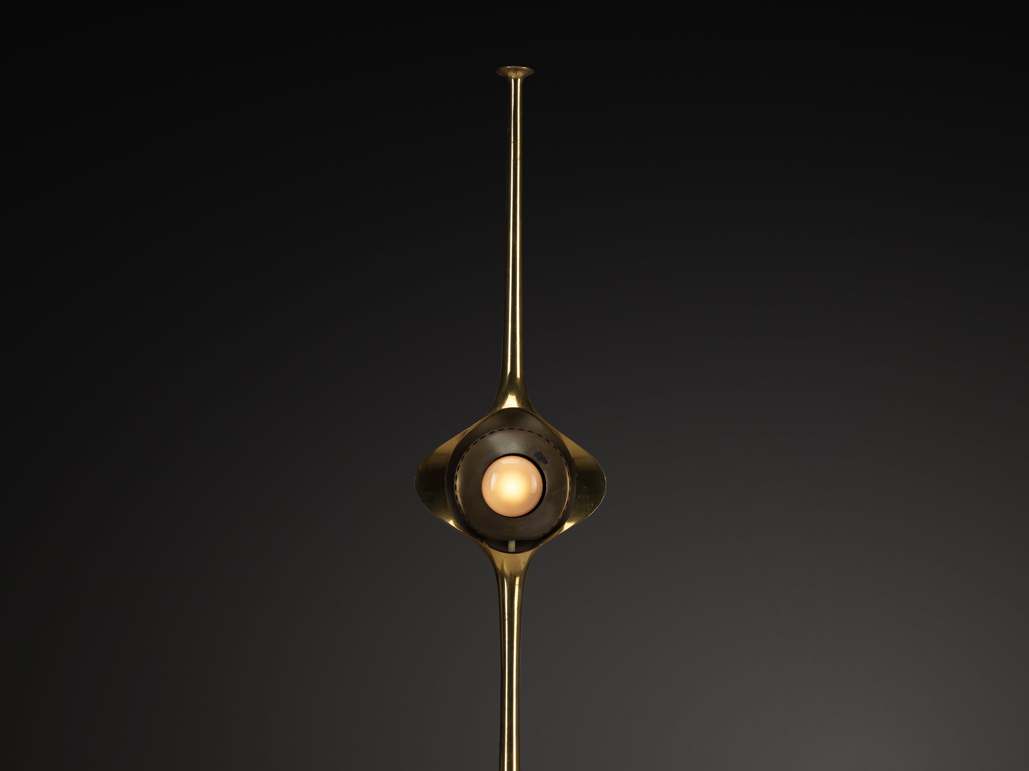 Angelo Lelii for Arredoluce ‘Cobra’ Table Lamps in Brass Lighting Morentz