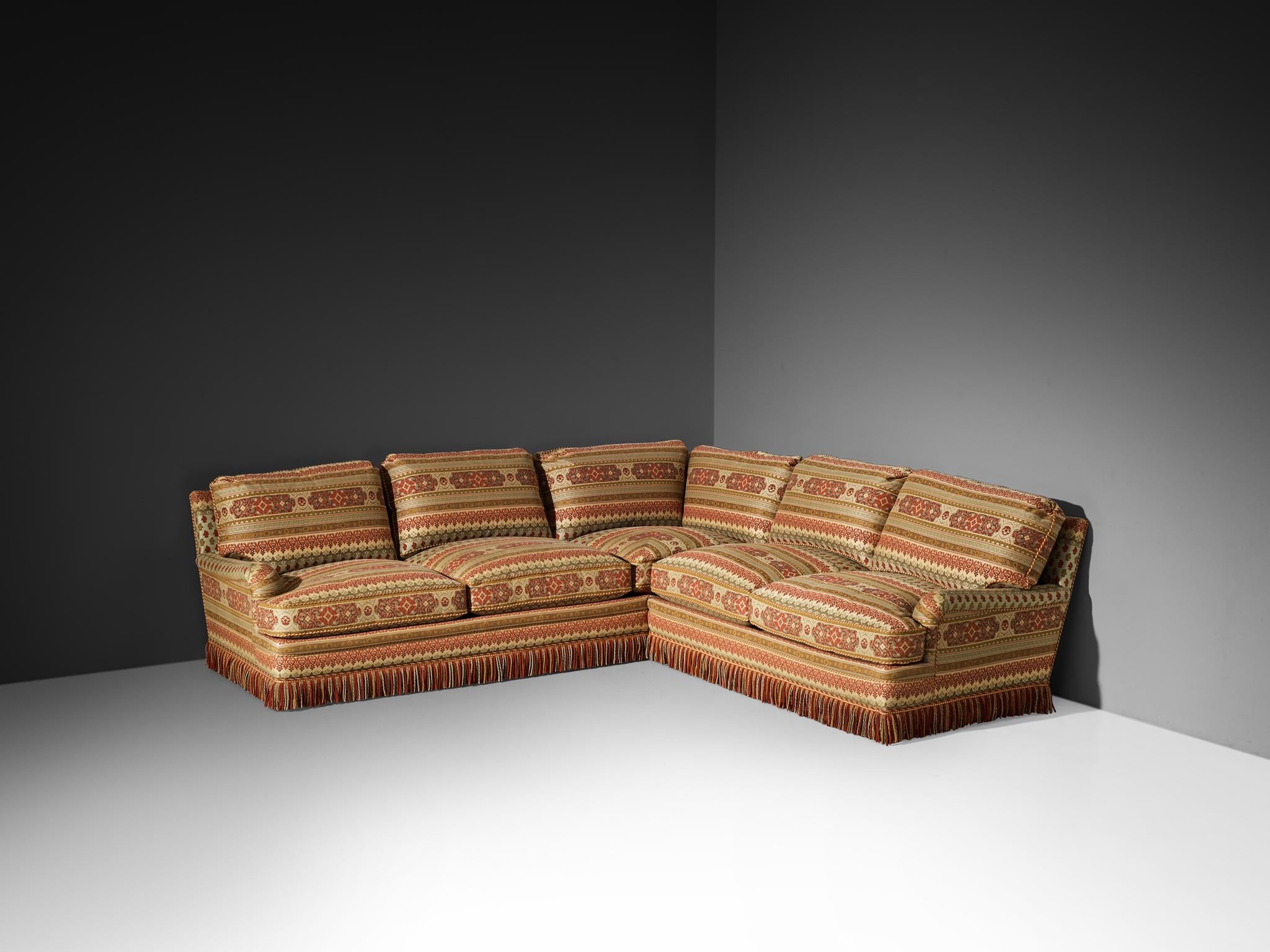 Art Deco Style Corner Sofa in Kilim Inspired Upholstery seating Morentz