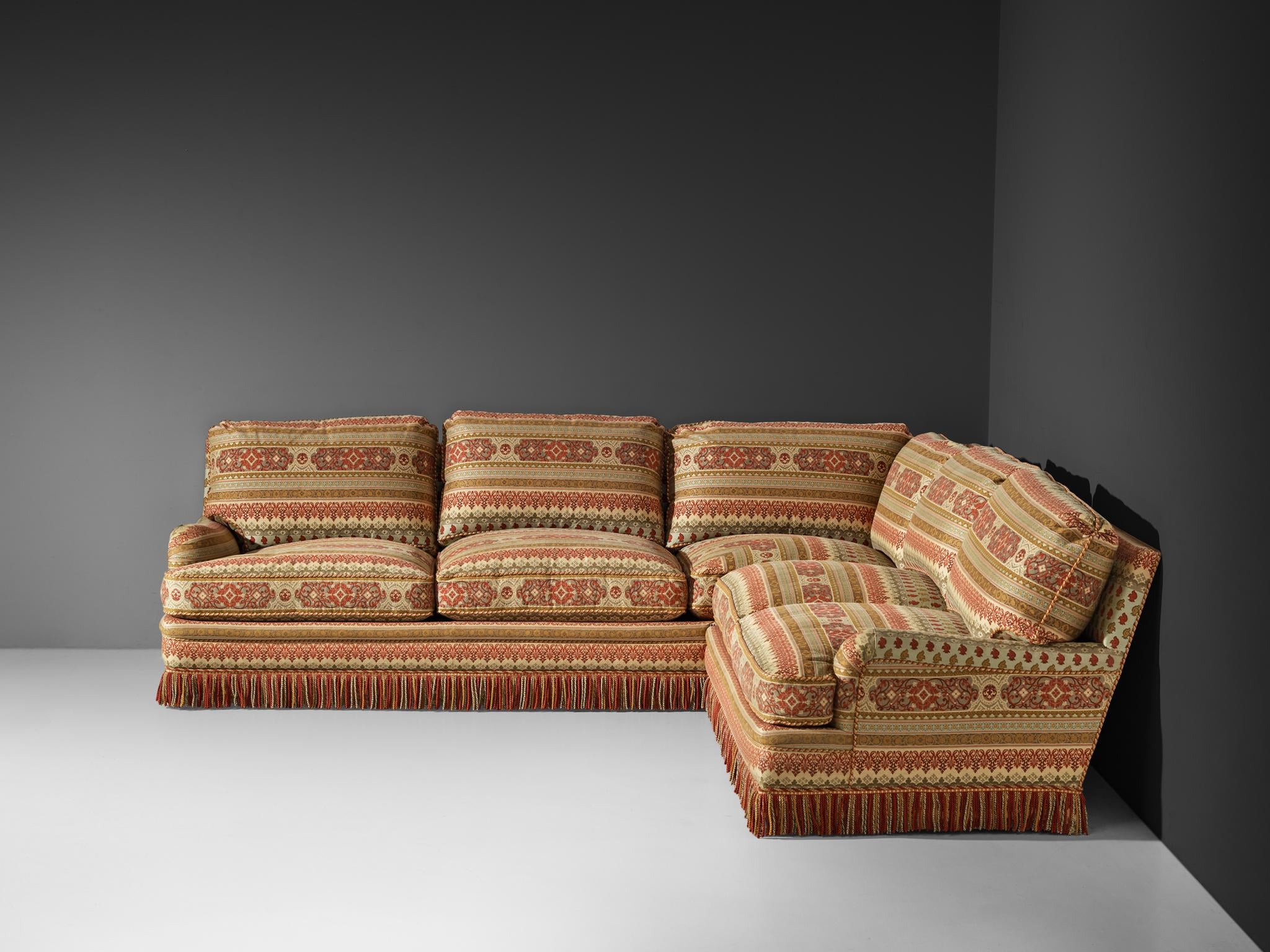 Art Deco Style Corner Sofa in Kilim Inspired Upholstery seating Morentz